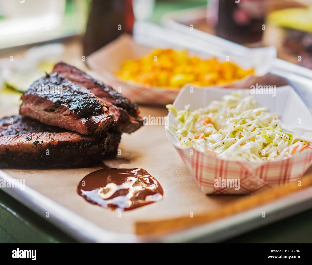 Grilled meat and salad Stock Photo