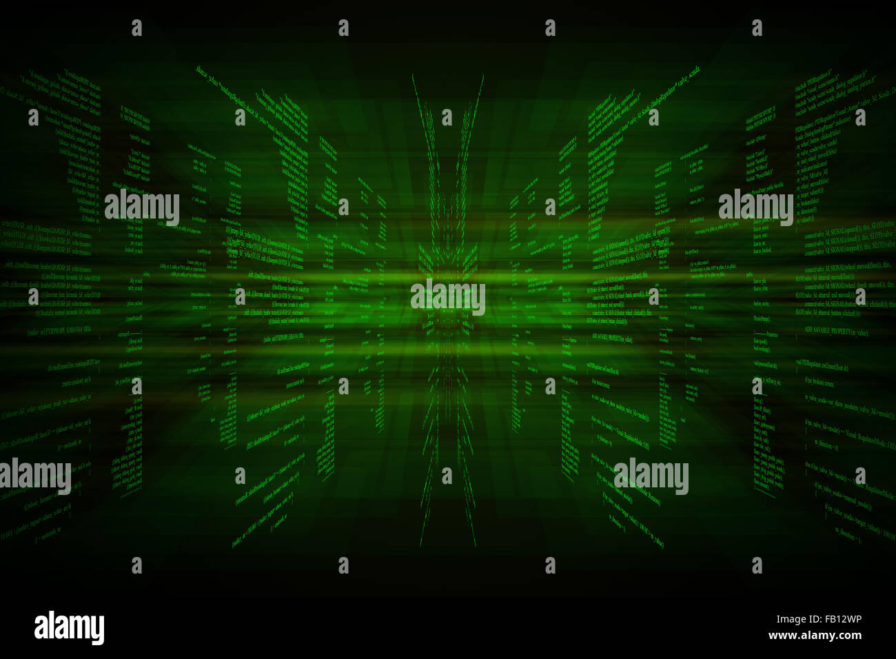 Green binary code on black Stock Photo Alamy