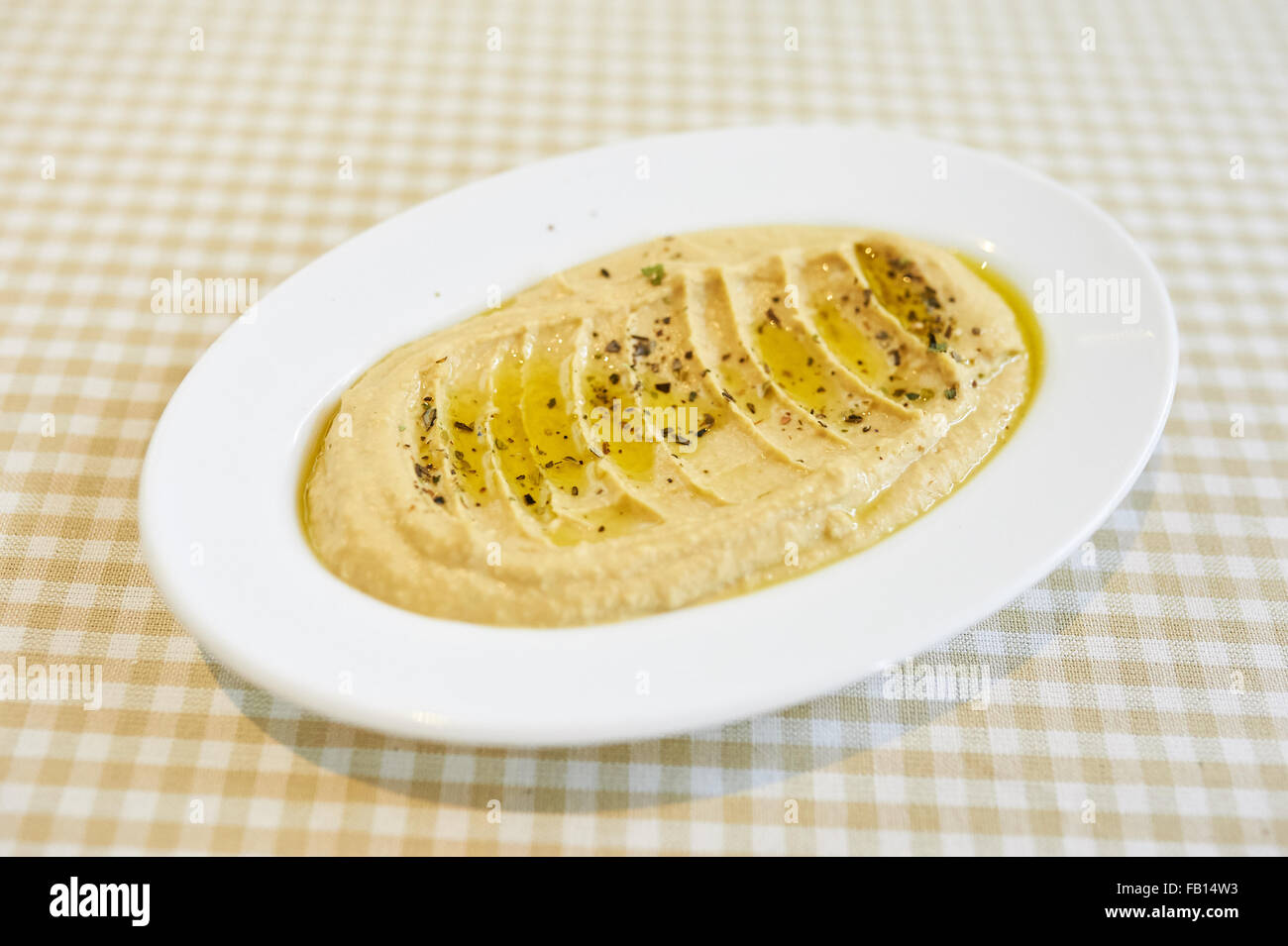 Fresh Hummus Tahini Stock Photo
