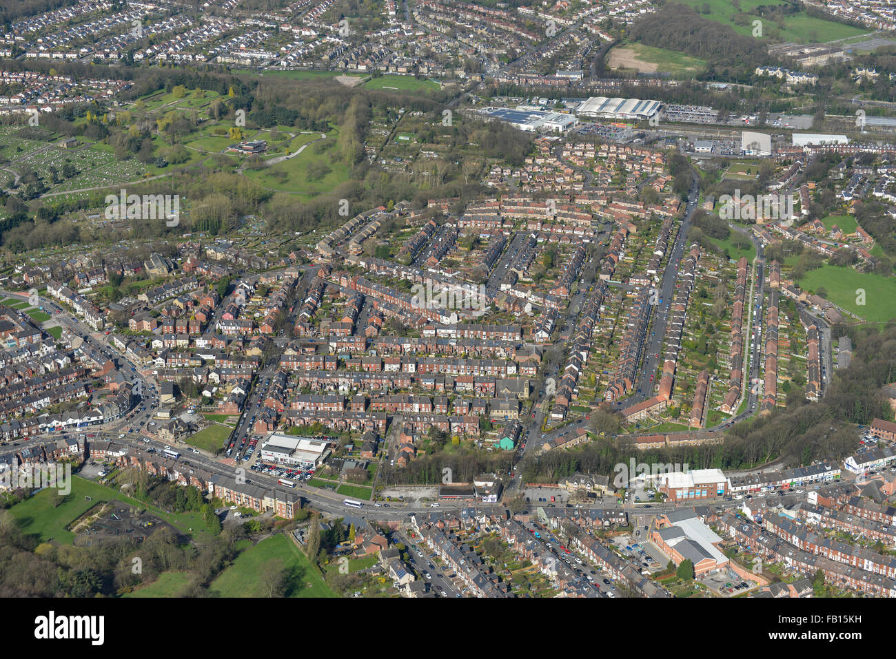 An aerial view of the Greenhill area of Sheffield Stock Photo - Alamy