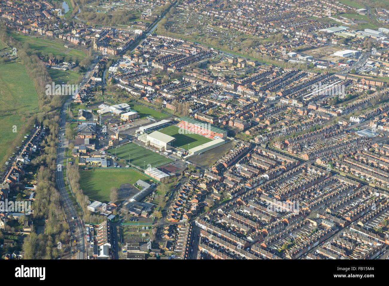 An aerial view of the New Boultham and Sincil Bank areas of Lincoln Stock Photo
