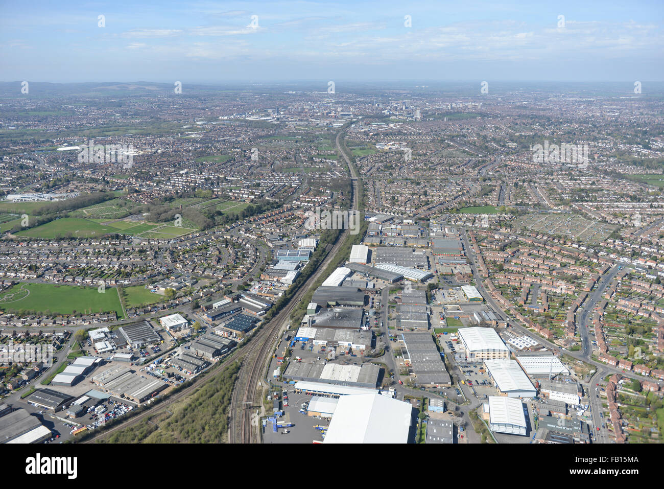 An aerial view of the Chartwell Drive industrial estate in Leicester