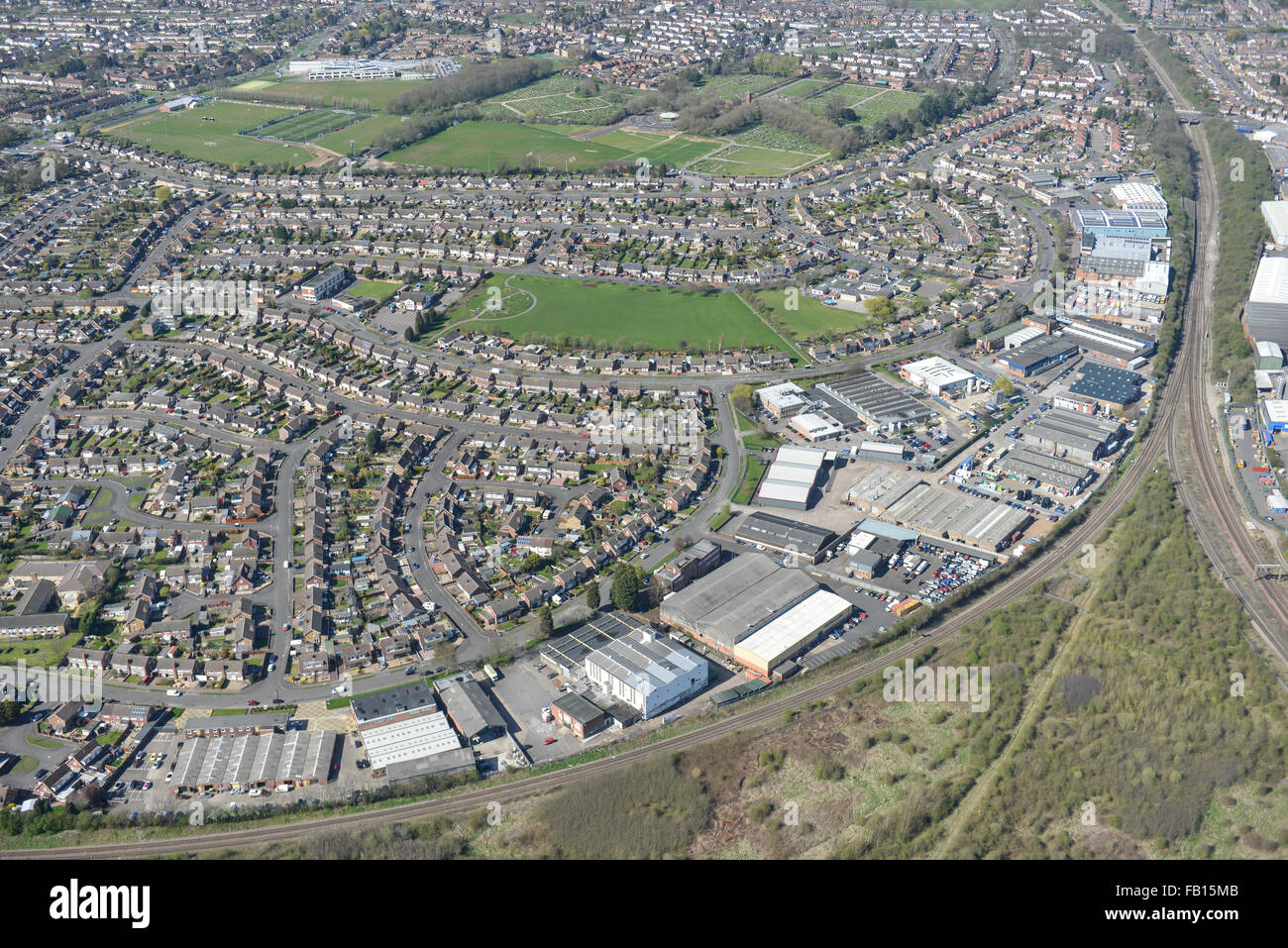 An aerial view of the Cornwall Road industrial estate in Leicester