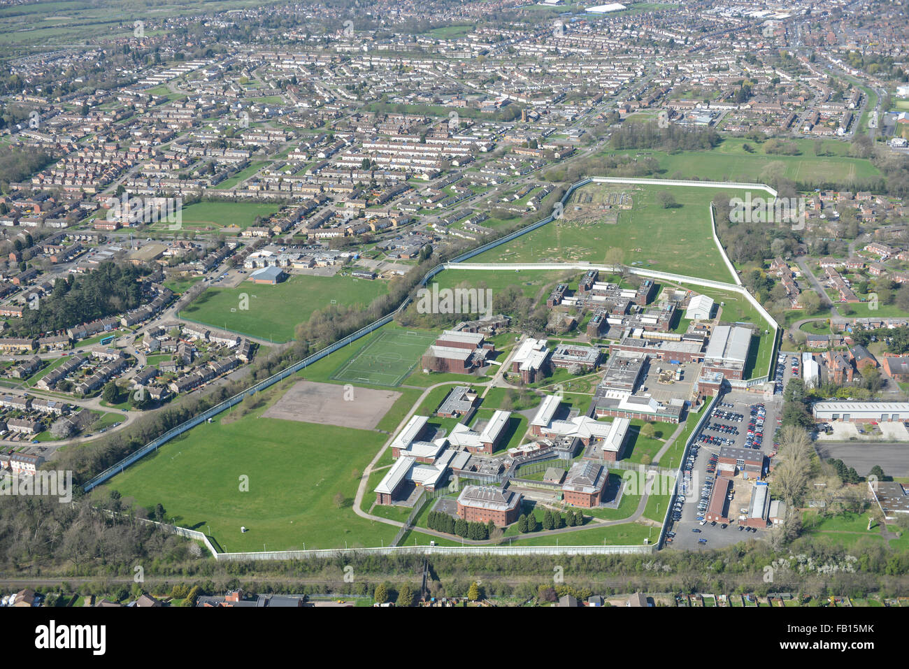 An aerial view of the Glen Parva district of Leicester Stock Photo