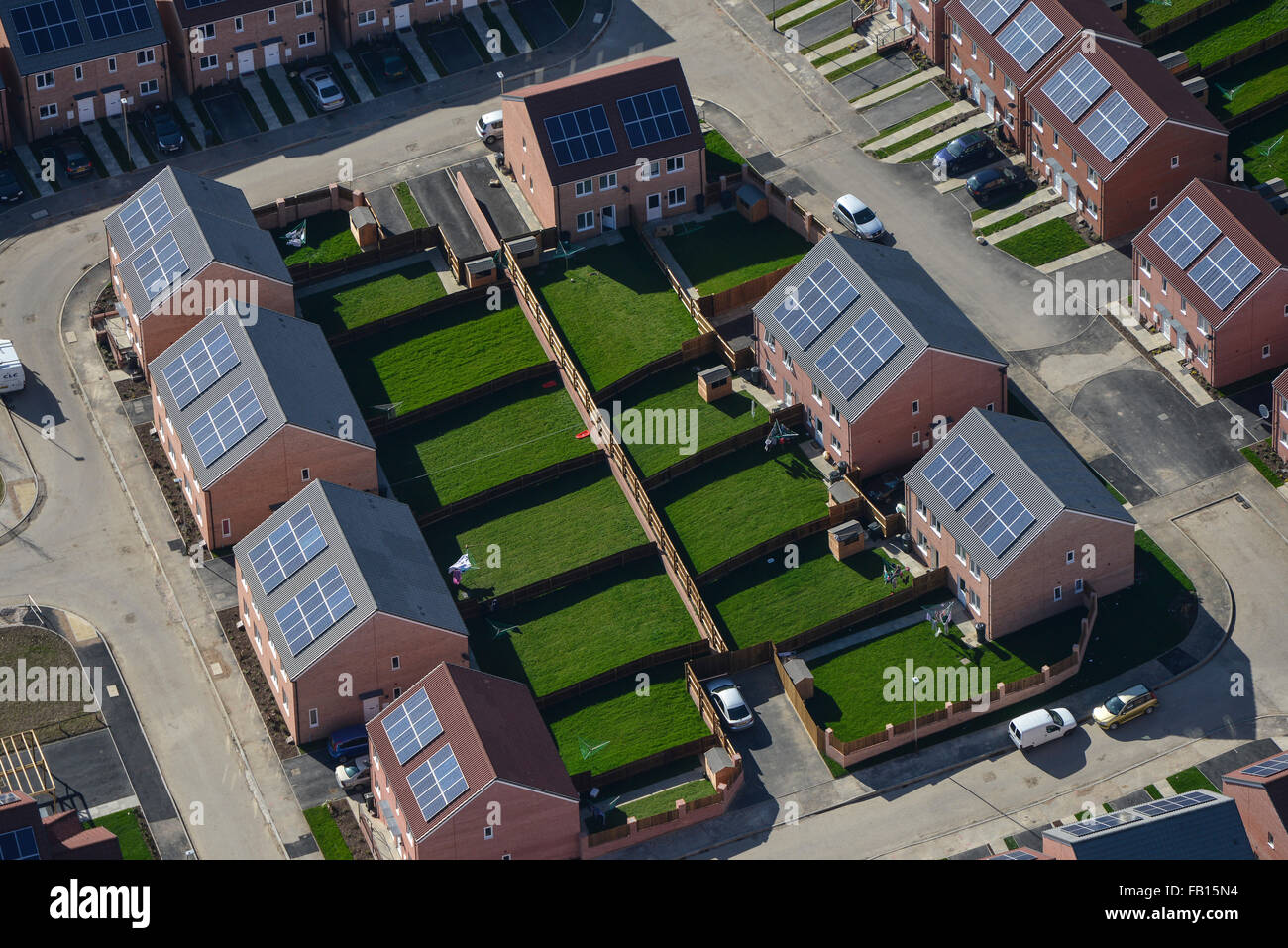 A new infill housing development in the Scraptoft area of Leicester Stock Photo
