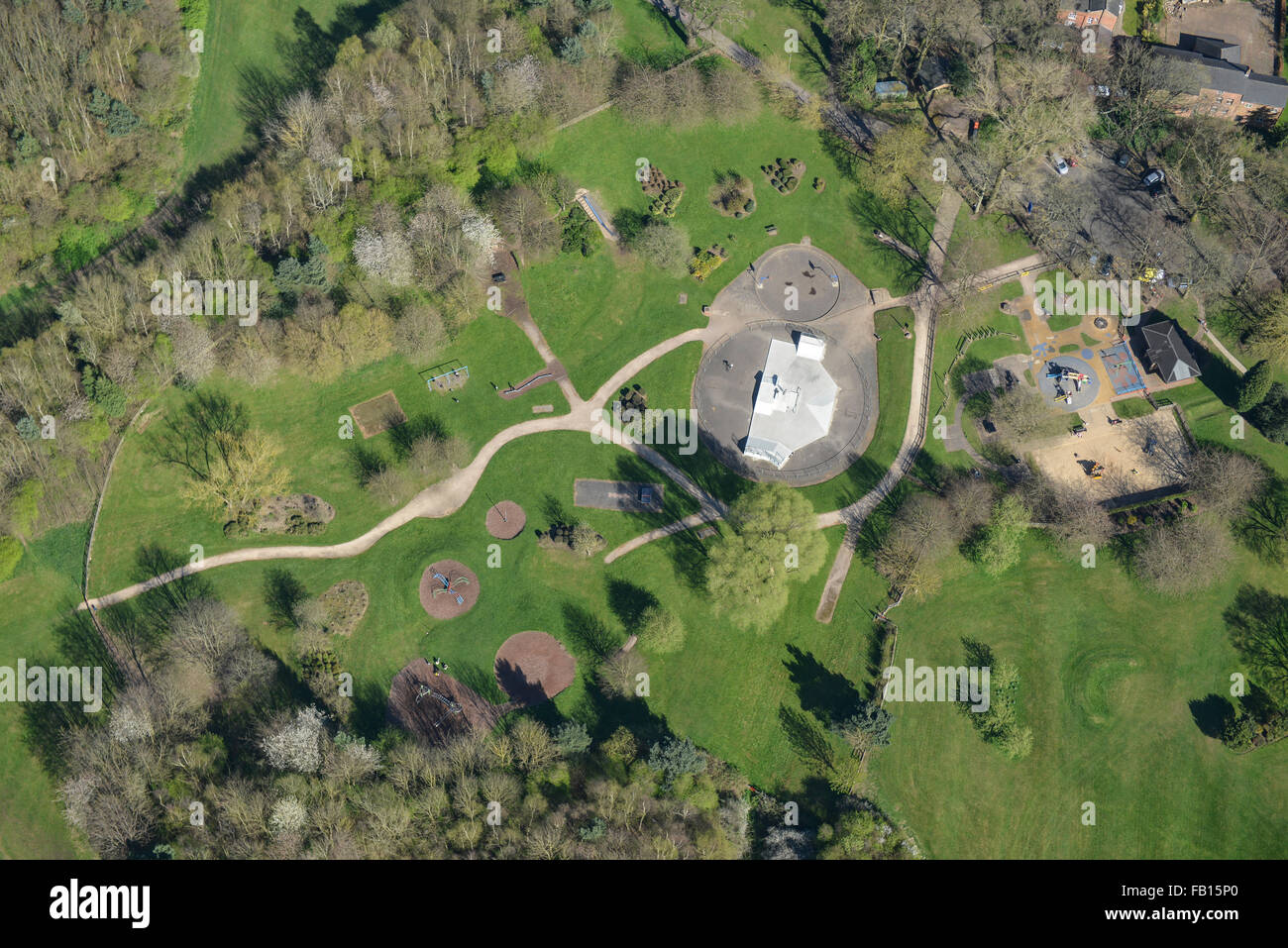 An aerial view of Western Park in Leicester Stock Photo Alamy