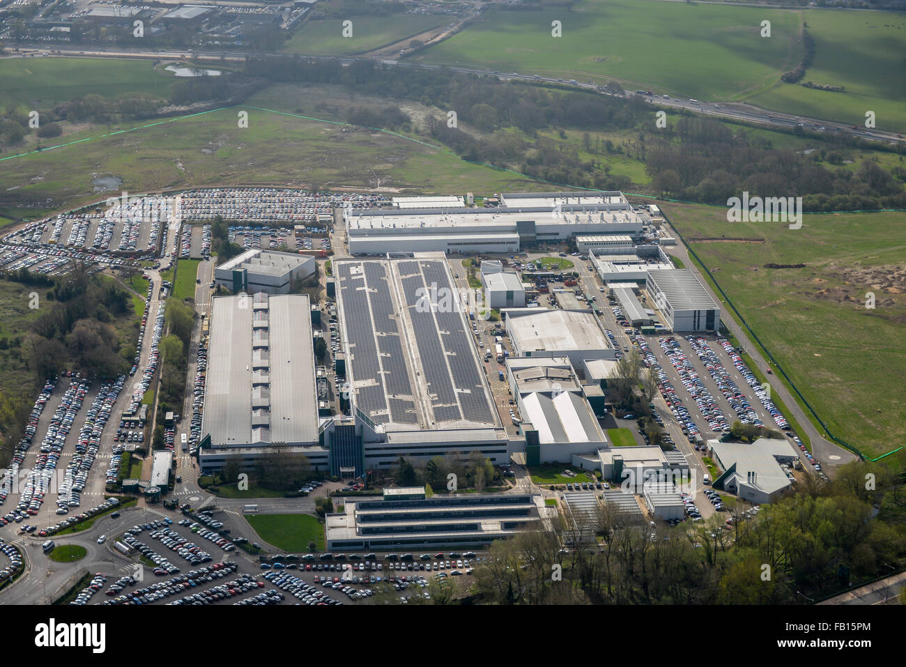 An aerial view of the Whitley Plant in Coventry, headquarters of Jaguar Cars Stock Photo