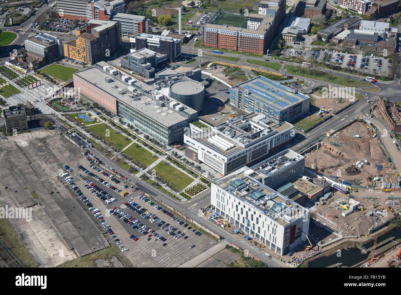 An aerial view of Birmingham City University, West Midlands Stock Photo