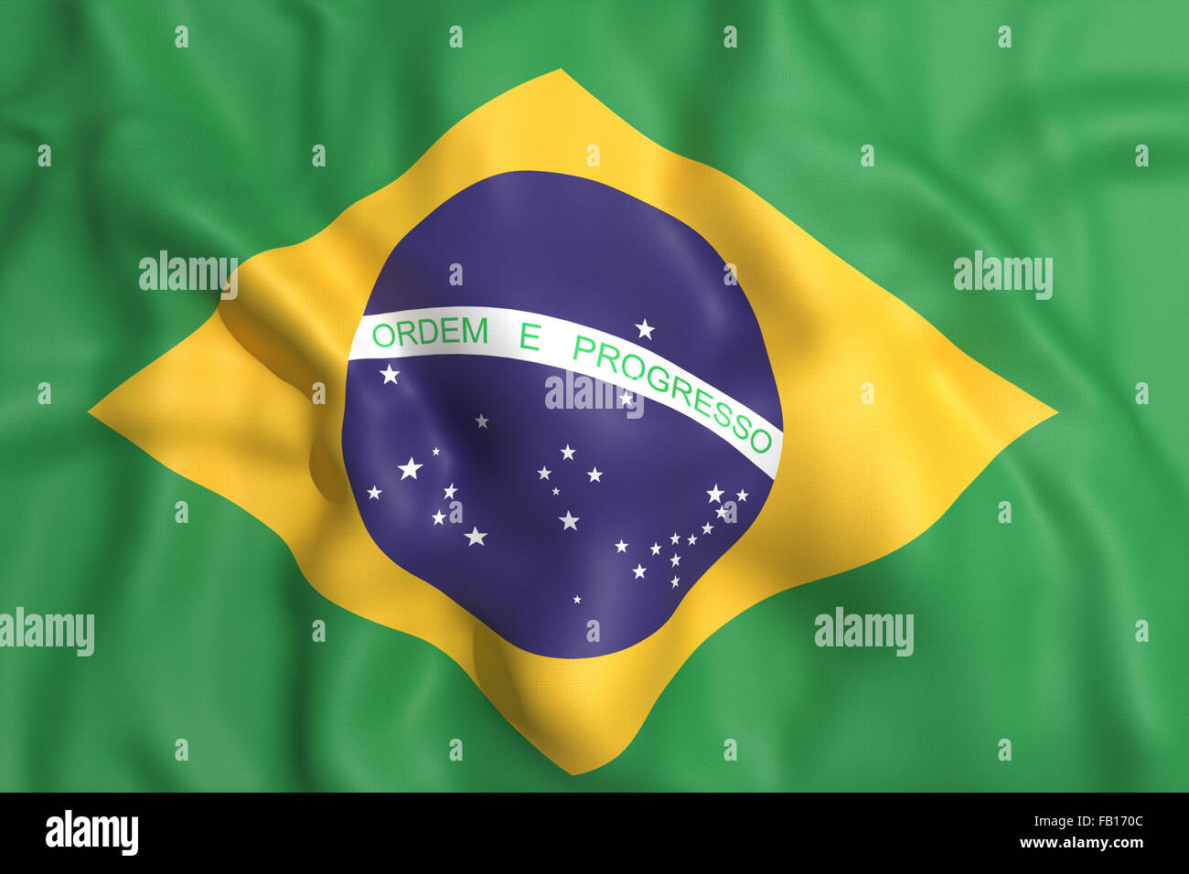 3d Rendering Of A Brazil Flag Waving Stock Photo Alamy