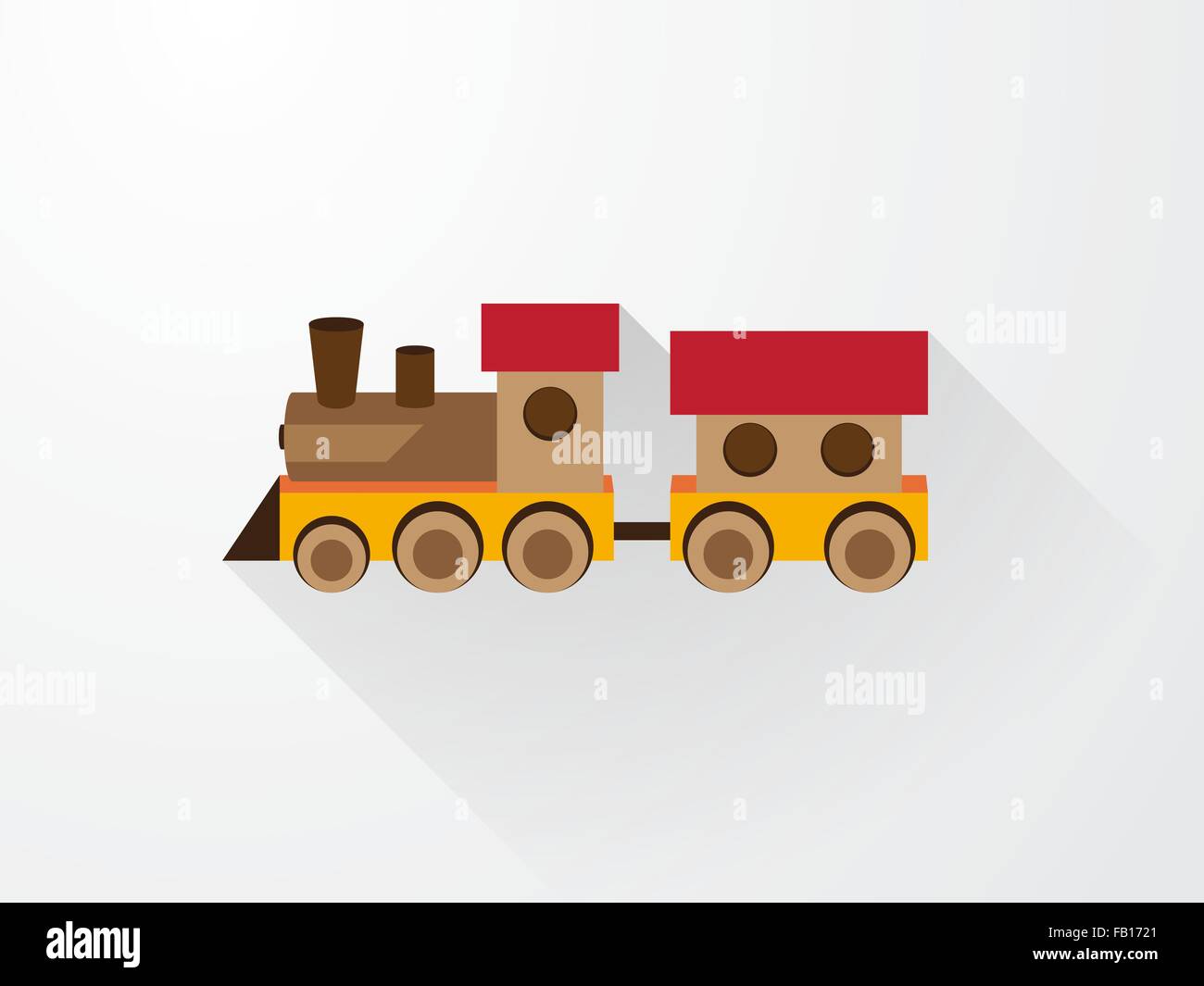 Childrens color toy train with carriages Stock Vector