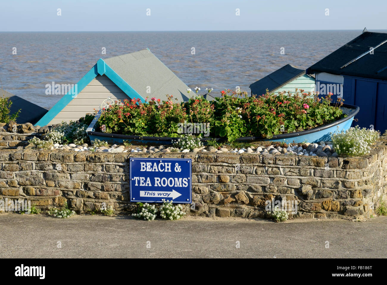 tea room and beach sign Walton on the naze, essex Stock Photo