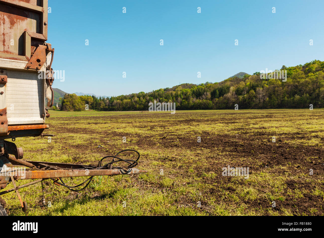 Agriculture, abandoned wagon Stock Photo Alamy