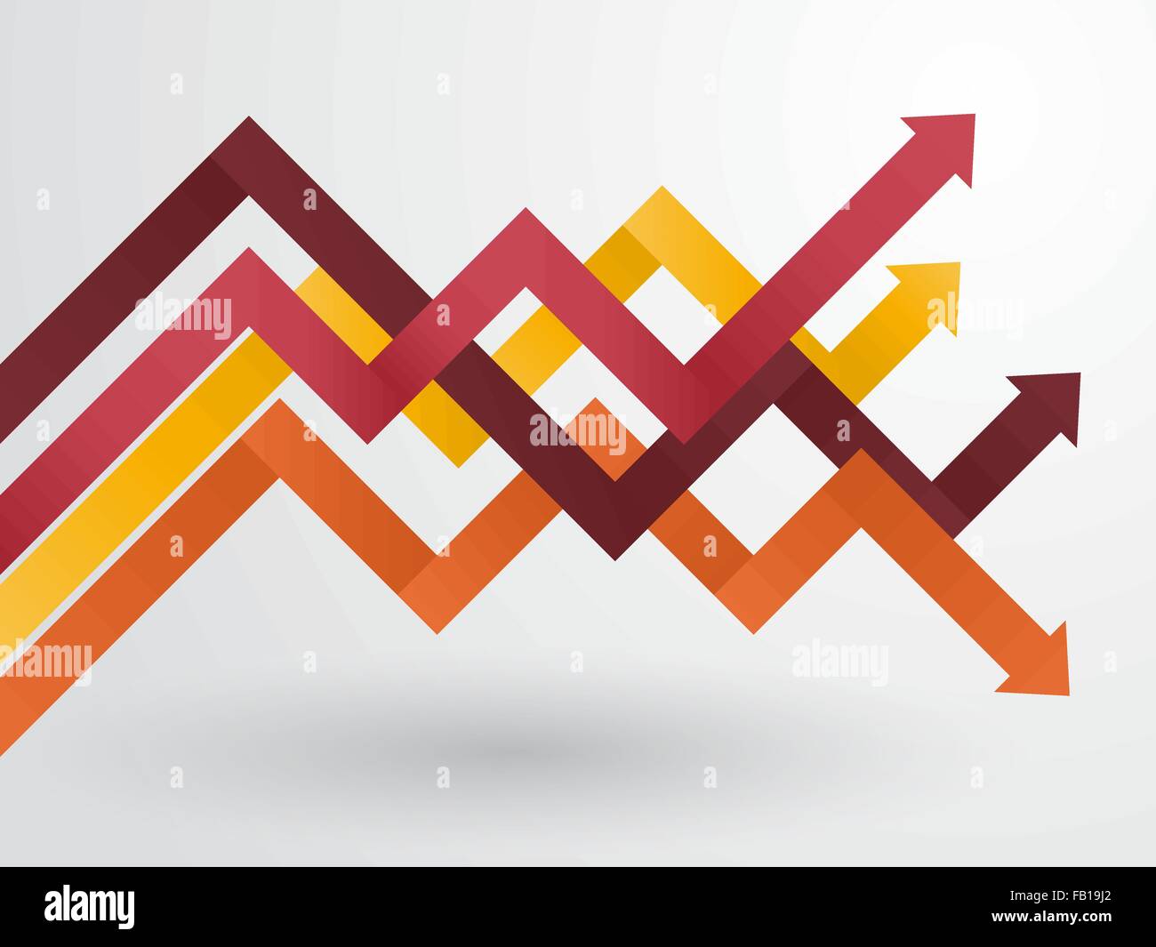 graph of arranged arrows in pastel colors Stock Vector