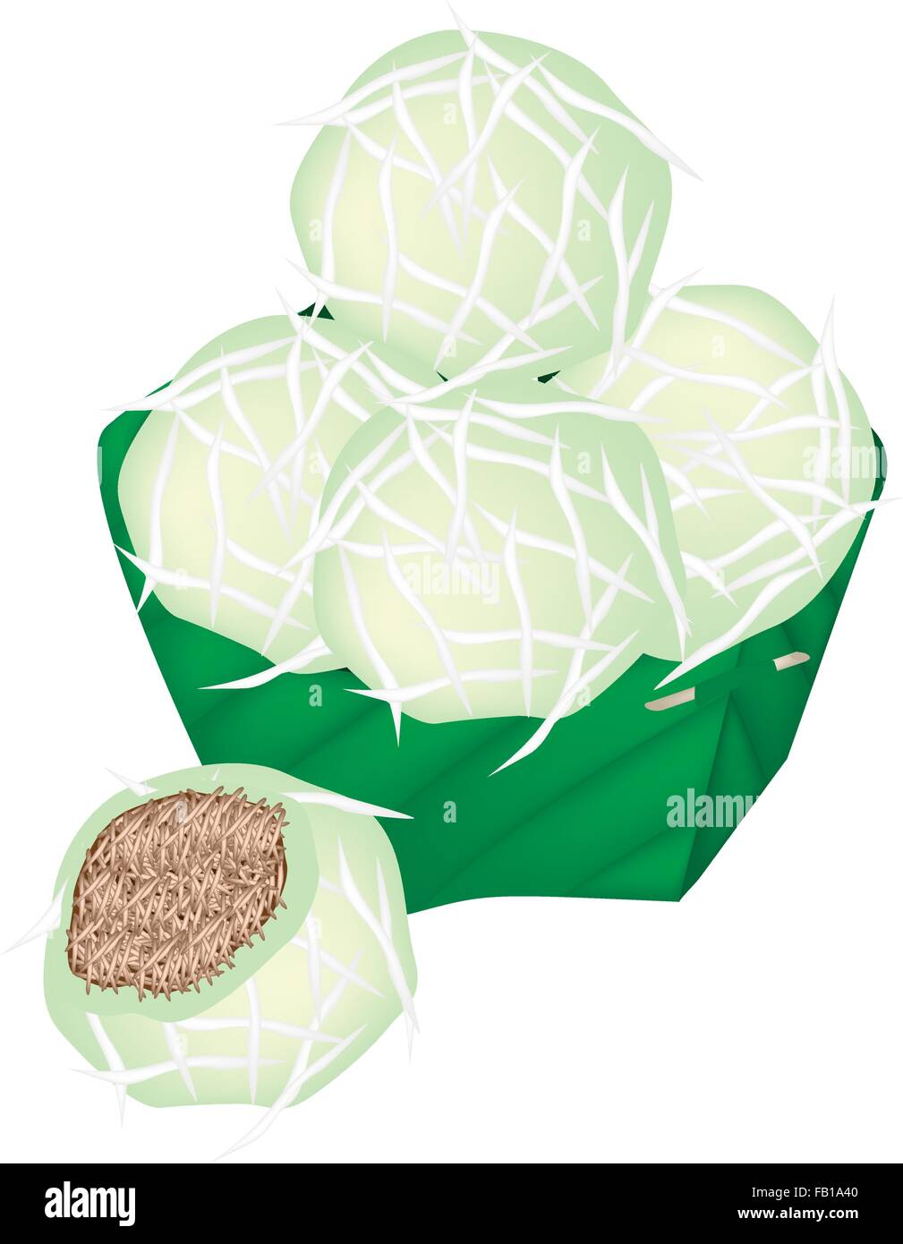 Thai Traditional Dessert, Stuffed Pandanus Rice Balls Made From