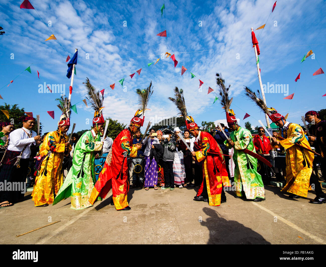 Manau Dance, traditional ceremony of Kachin people to celebrate Kachin ...