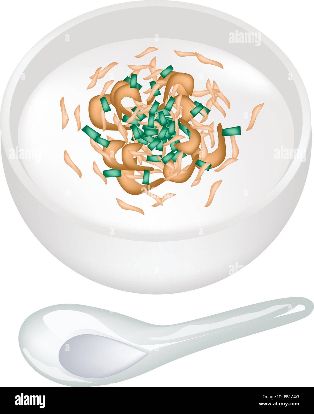 Chinese Food, Illustration of Steamed Rice Pudding Made From Rice Flour