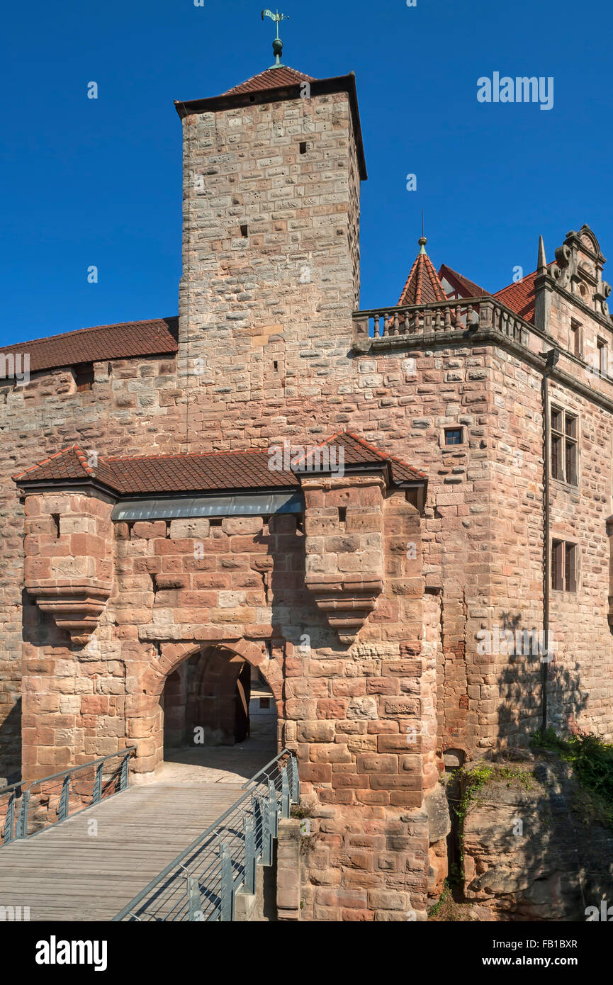 Gate with bridge of the main castle, Cadolzburg castle, Cadolzburg ...