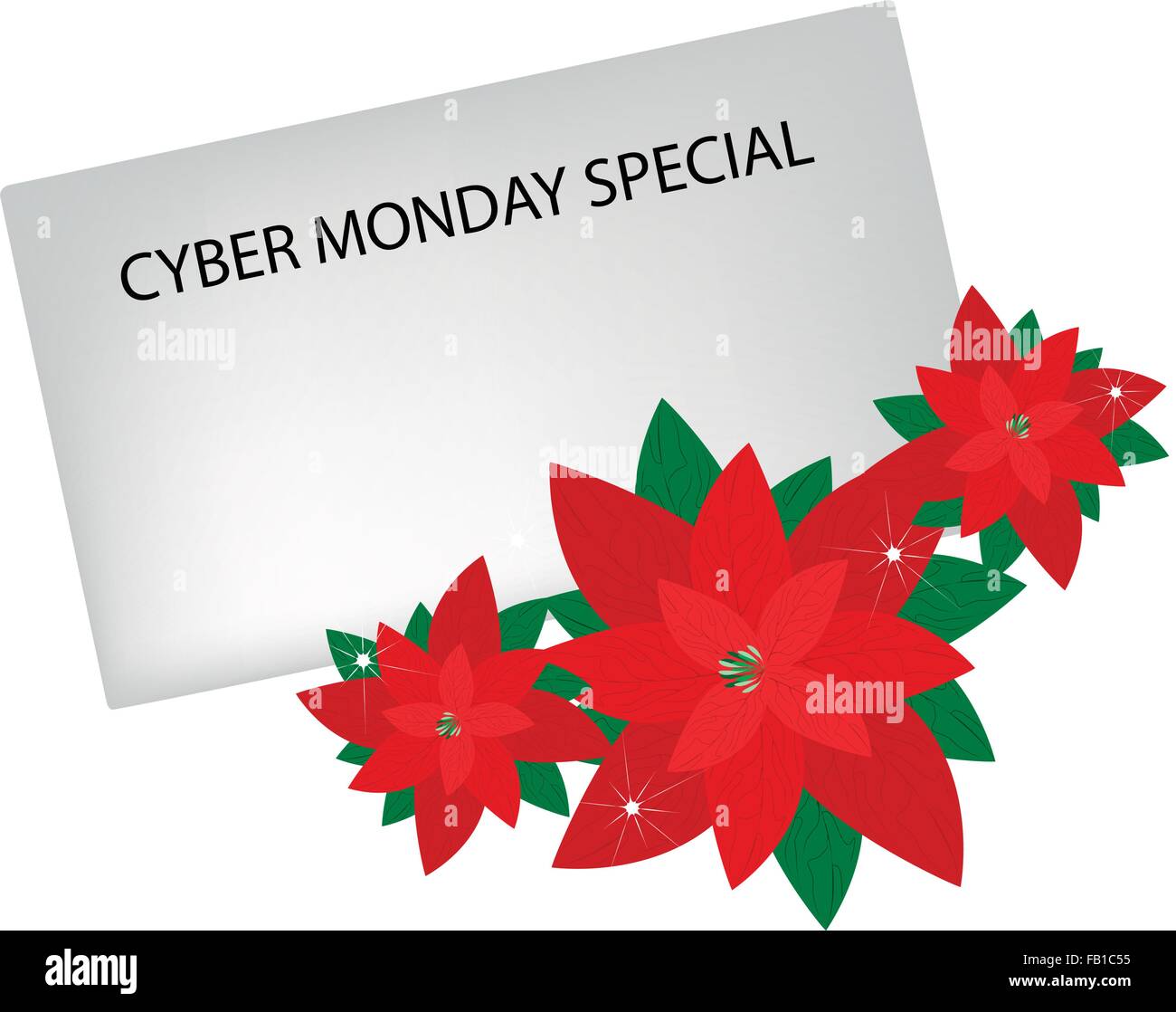 Beautiful Red Poinsettia Plants with Black Friday, Sign for Start