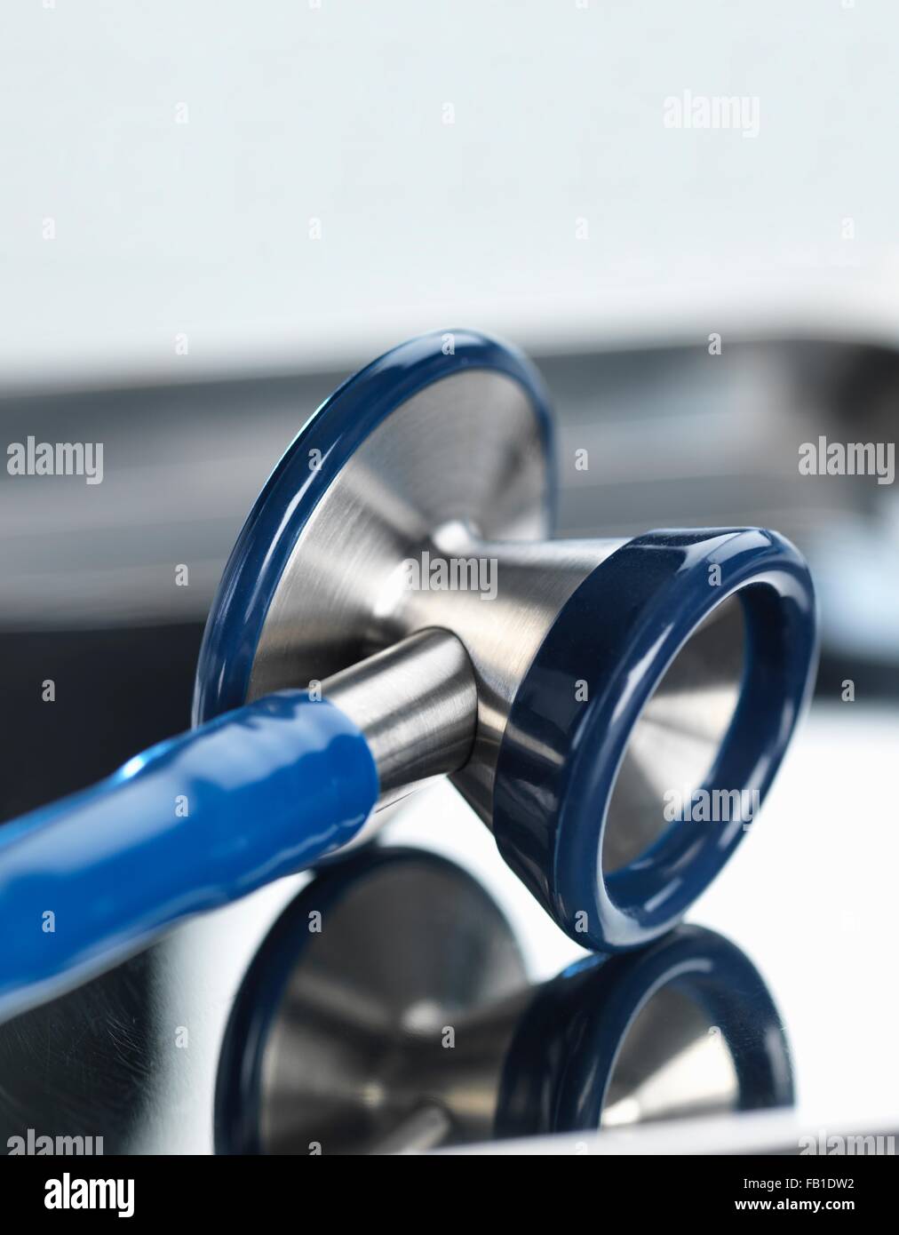 Close-up view of stethoscope on medical tray Stock Photo