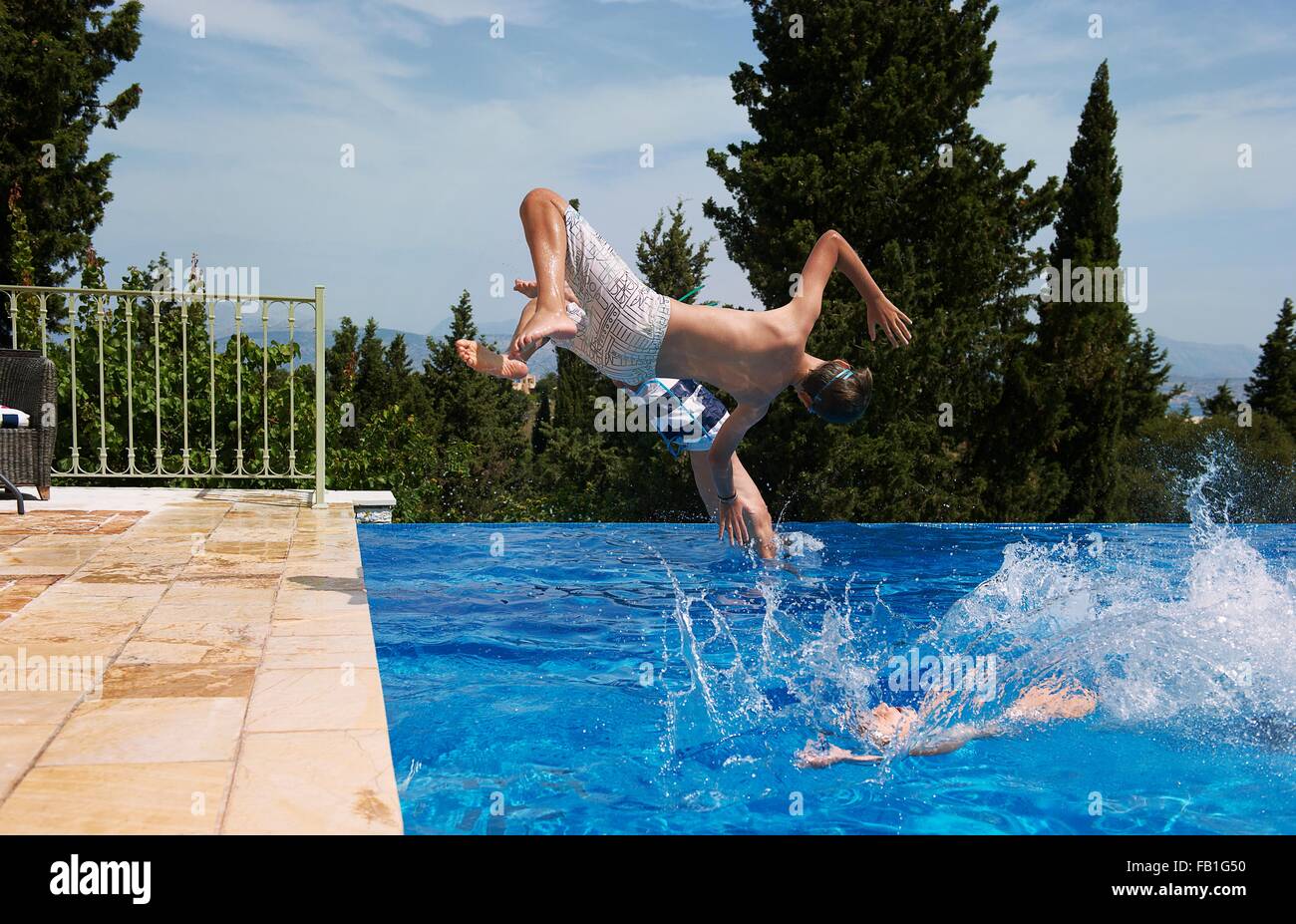 Backflip pool hires stock photography and images Alamy