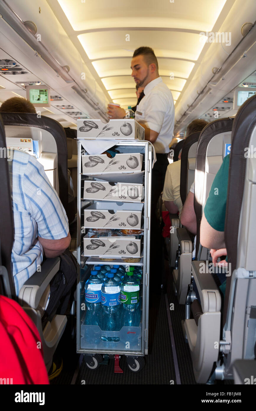 Plane food trolley hi-res stock photography and images - Alamy