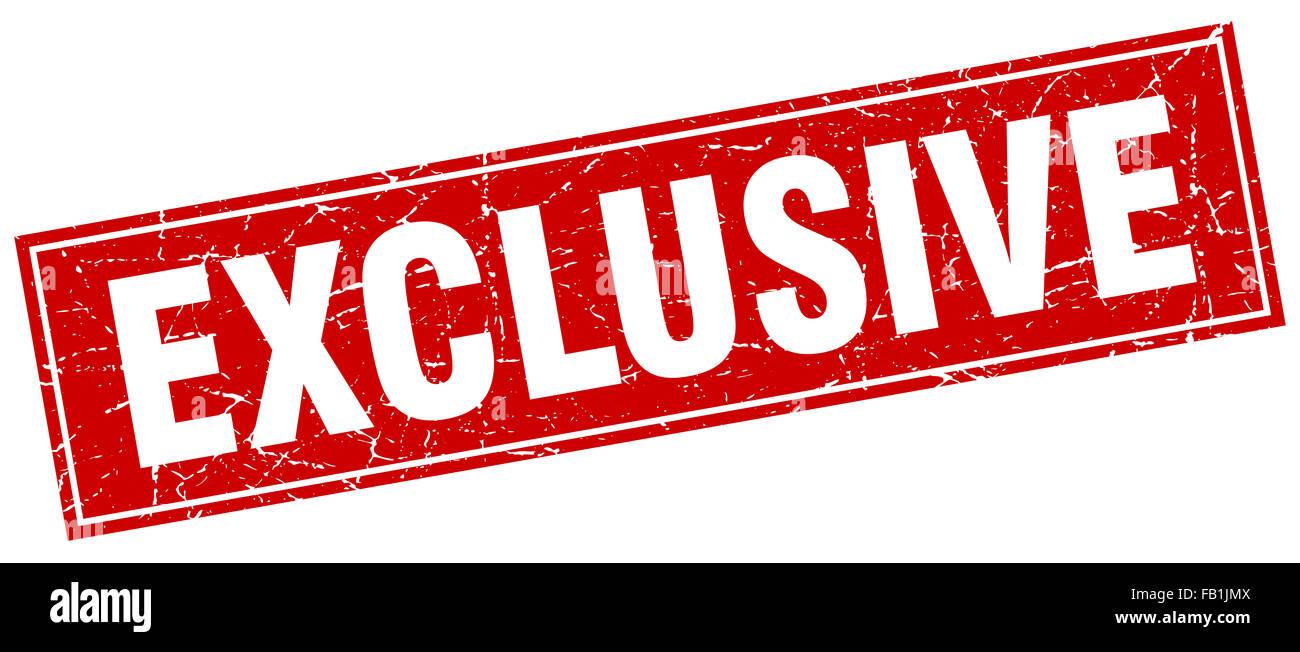 exclusive red square grunge stamp on white Stock Photo - Alamy