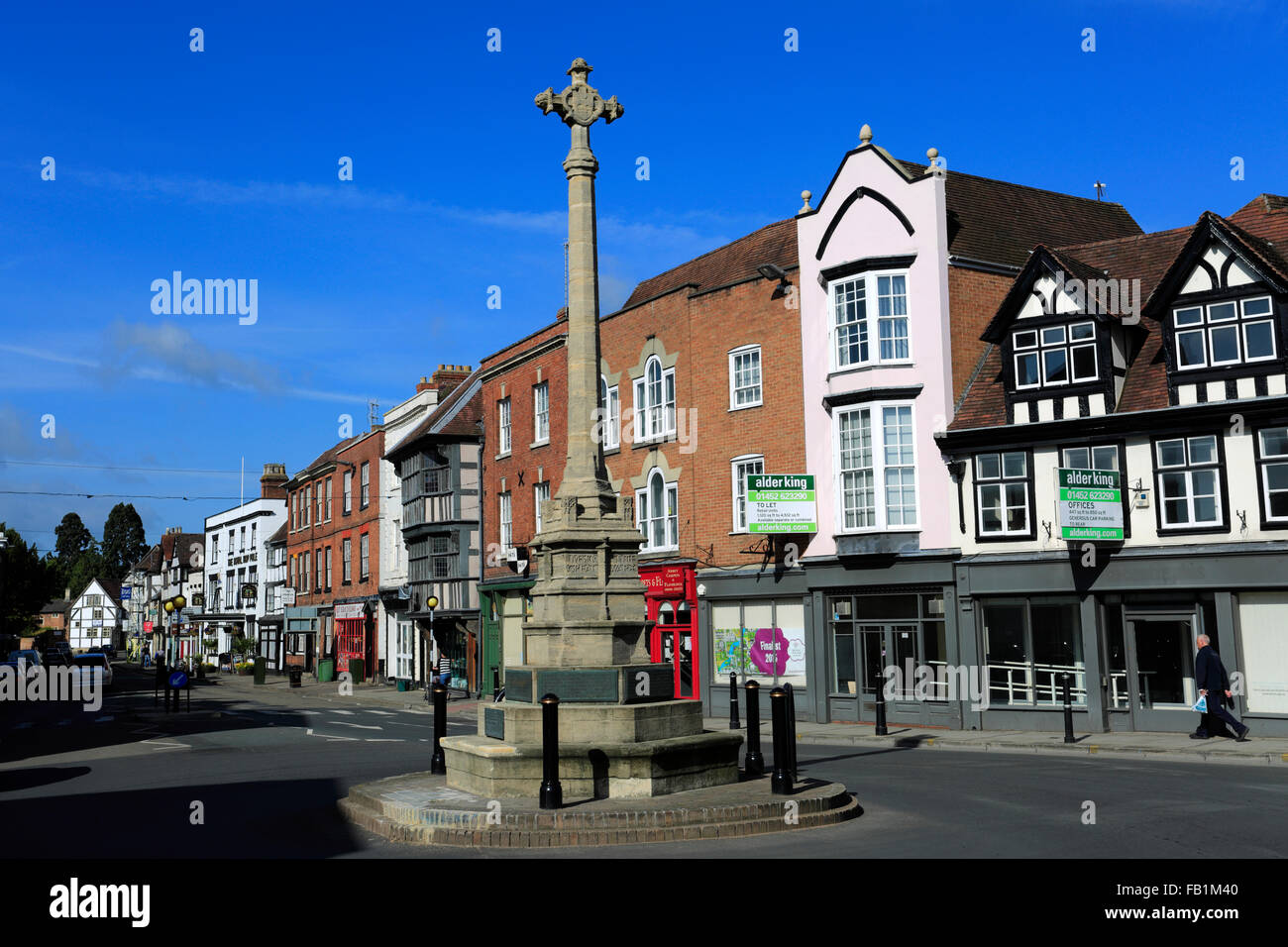 High street buildings, Tewkesbury town, Gloucestershire, England