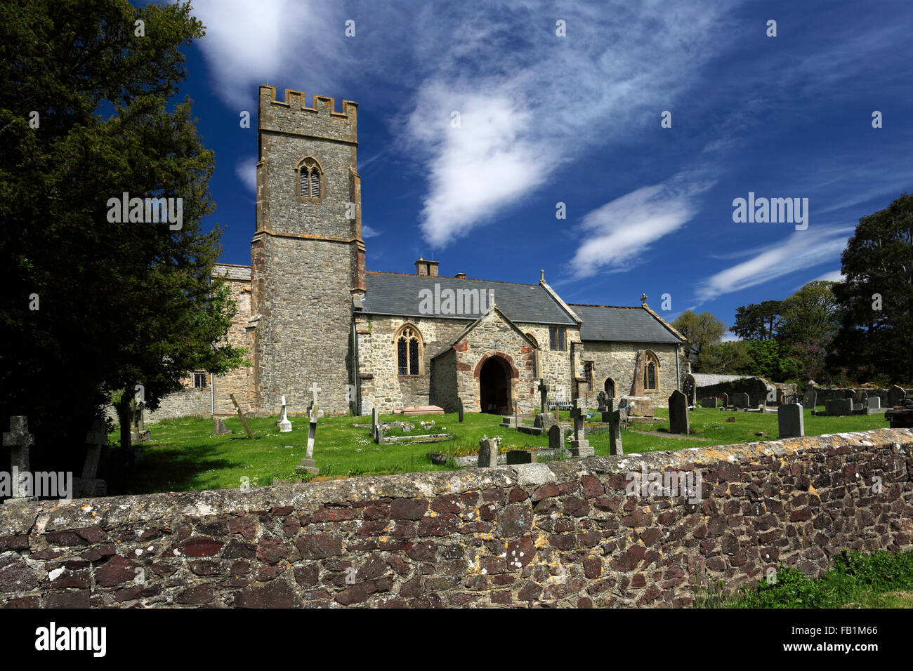Summer, St Mary the Virgin parish church, East Quantoxhead village, Somerset, England. Stock Photo