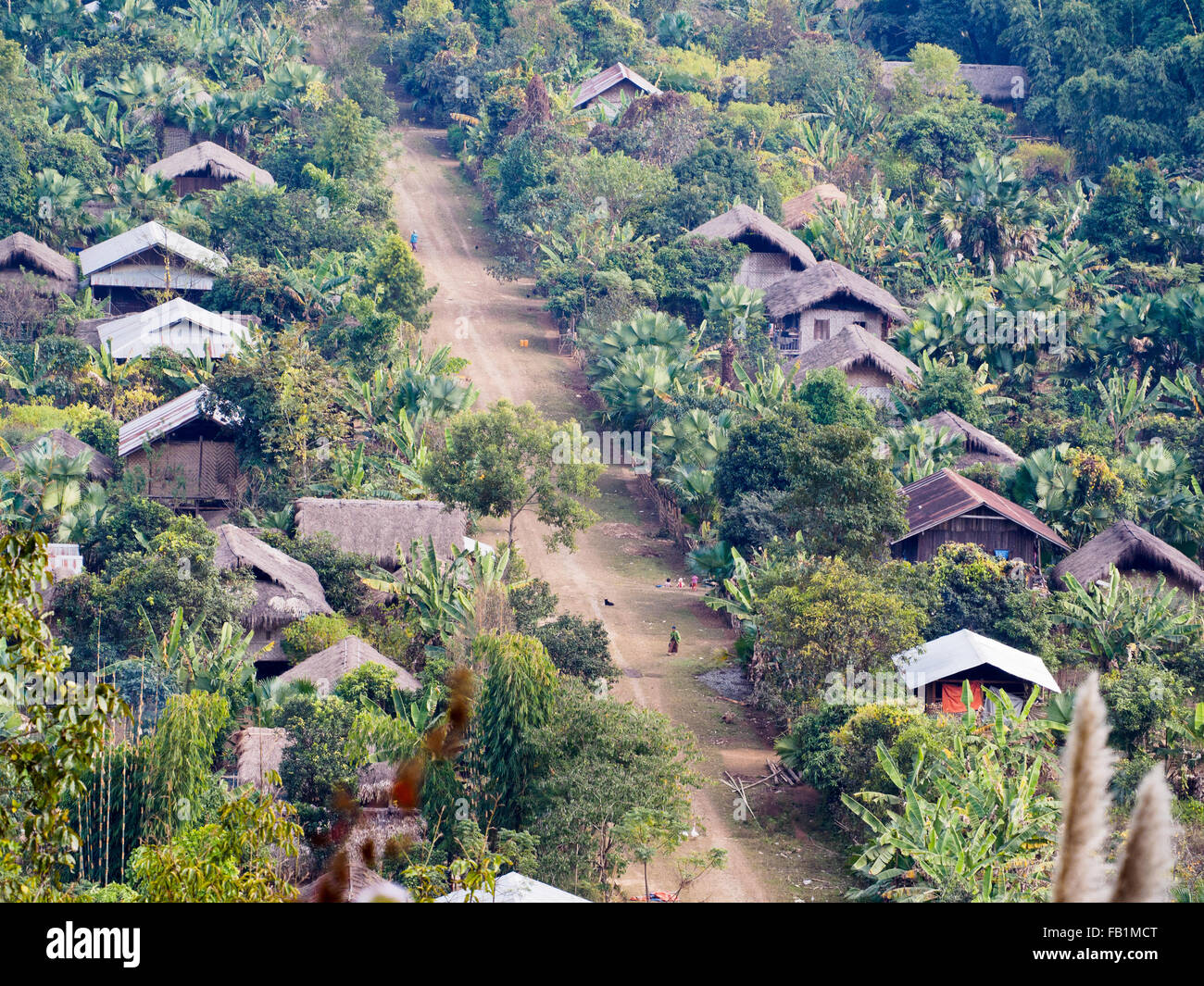 The scenery of Putao town, Northern Myanmar. Stock Photo