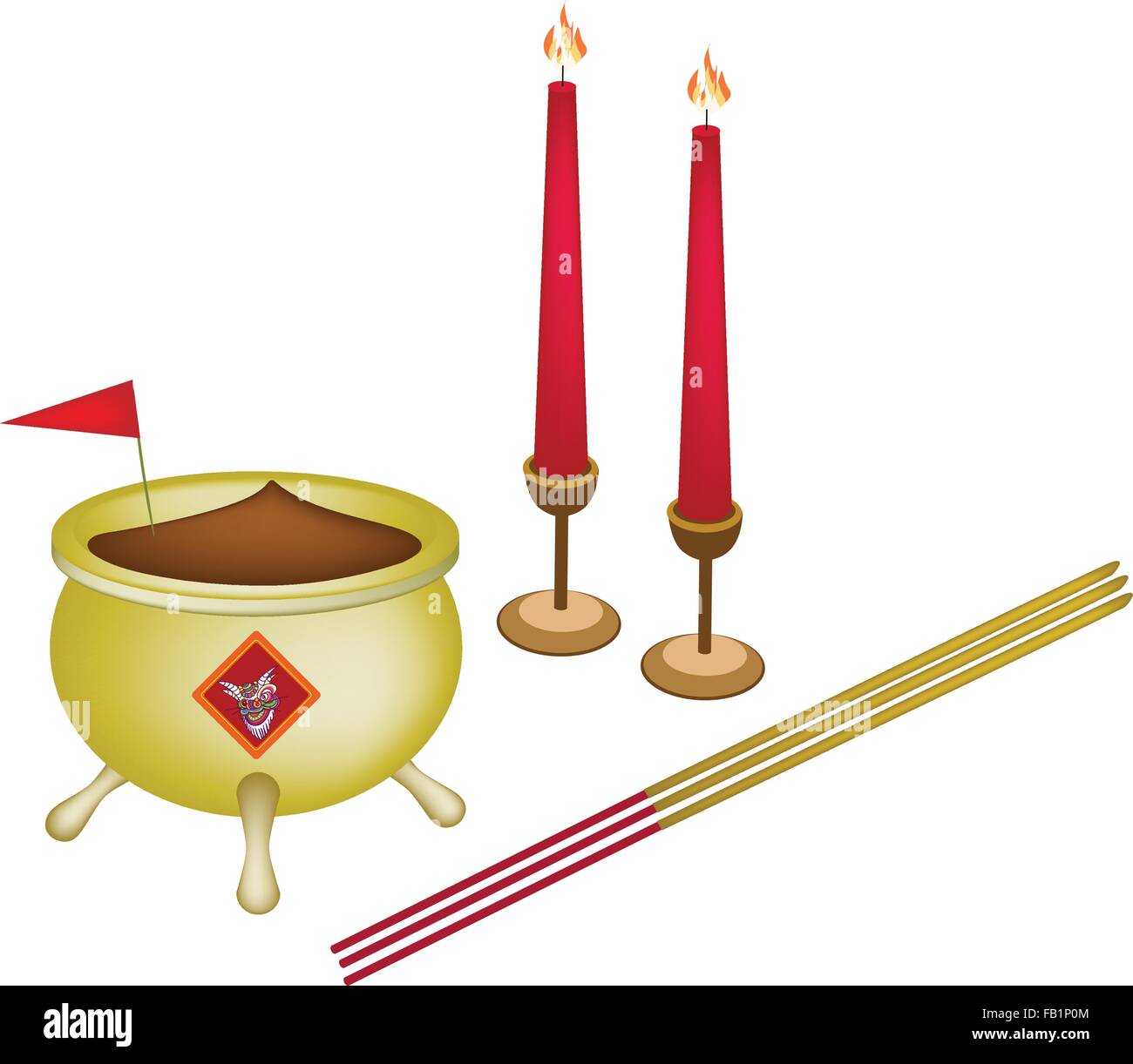 Chinese Cultural, Joss Stick Pots or Chinese Incense Burner with Joss