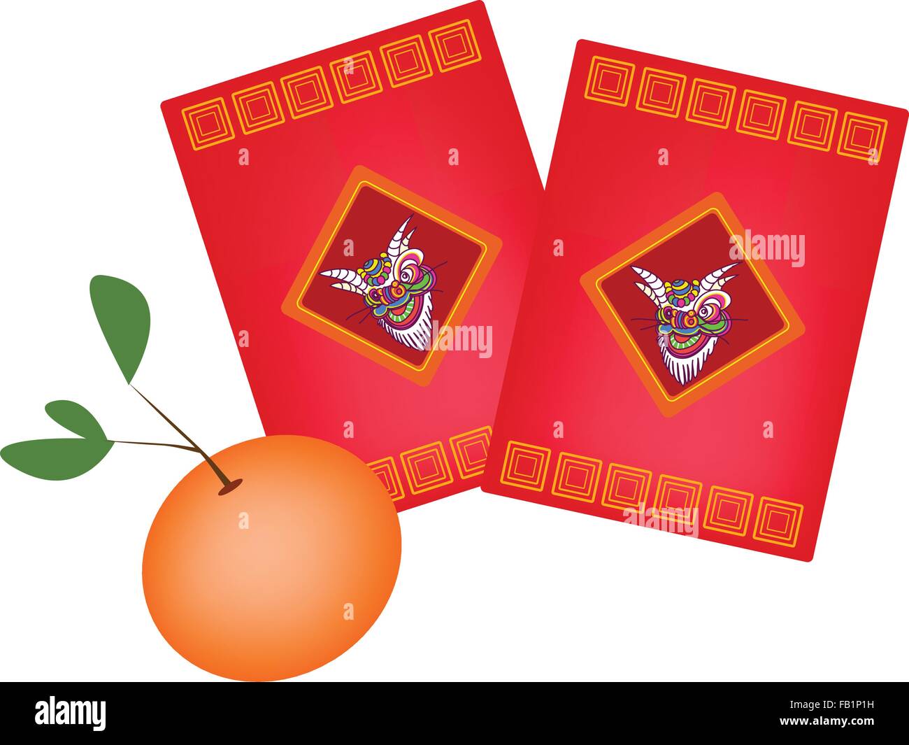 Traditional Chinese, Illustration of Chinese Ang Pao or Red Envelope