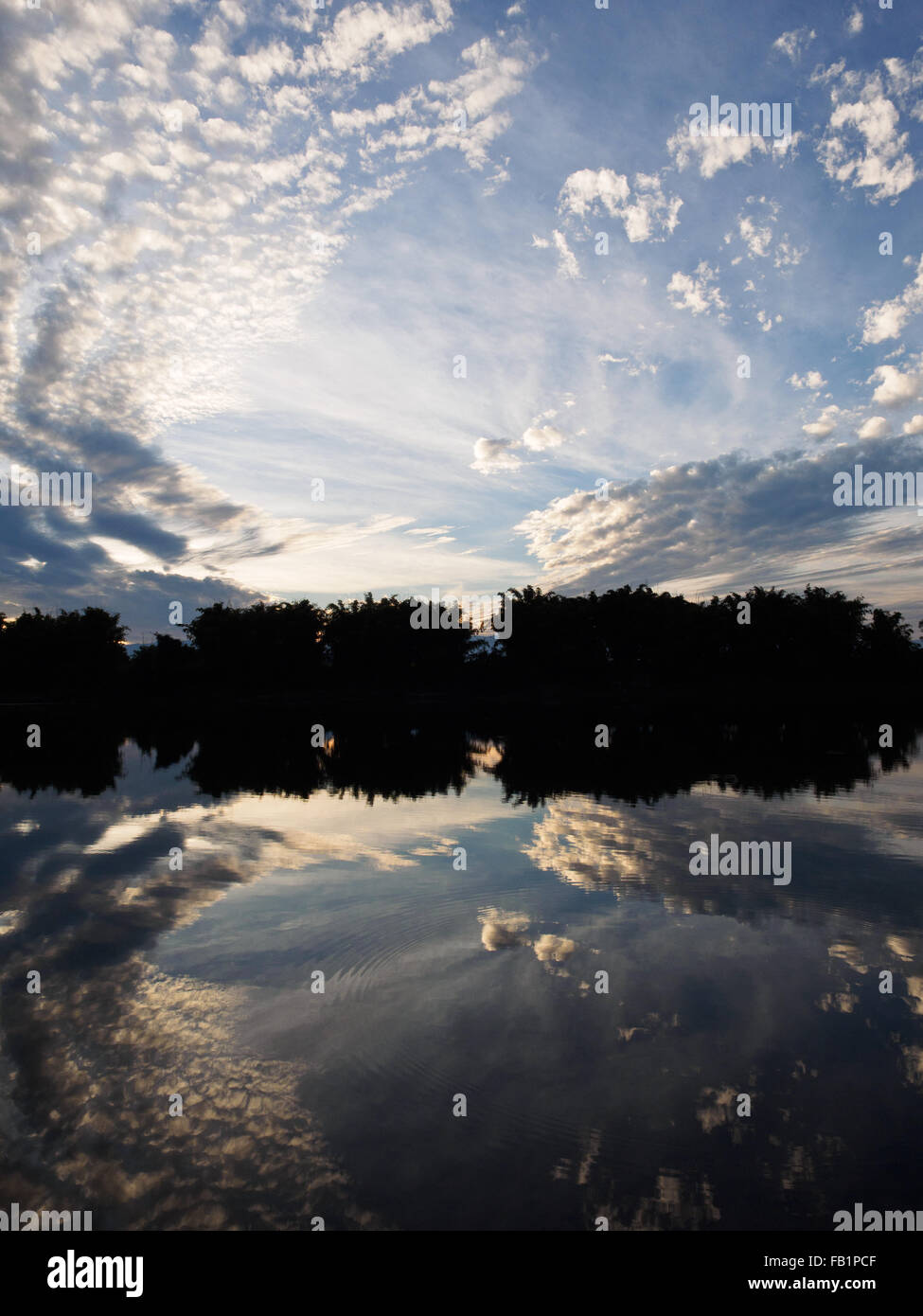 The beautiful scenery of a river at Nam Kham village, northern Myanmar. Stock Photo