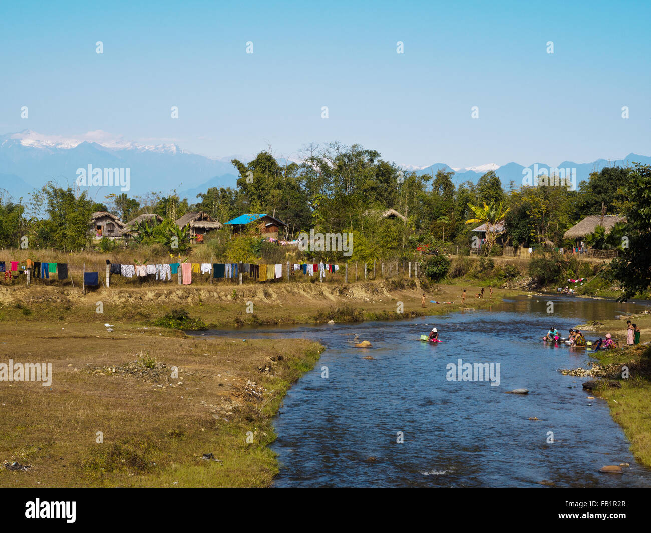 The picturesque town of Putao, northern Myanmar Stock Photo