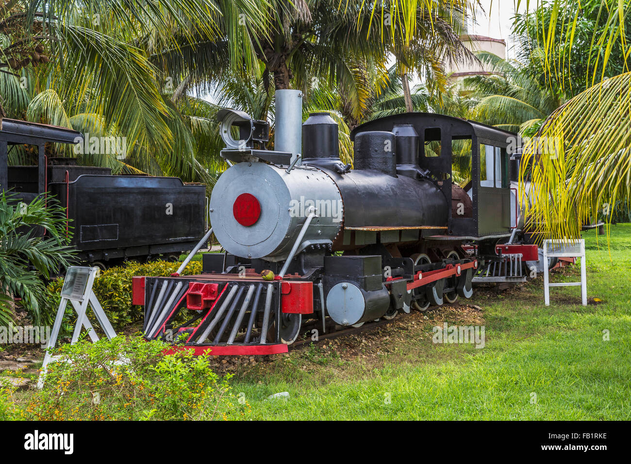 Nostalgic steam locomotives, Marcelo Salado Sugar Museum, Caibarién, Remedios, Cuba Stock Photo