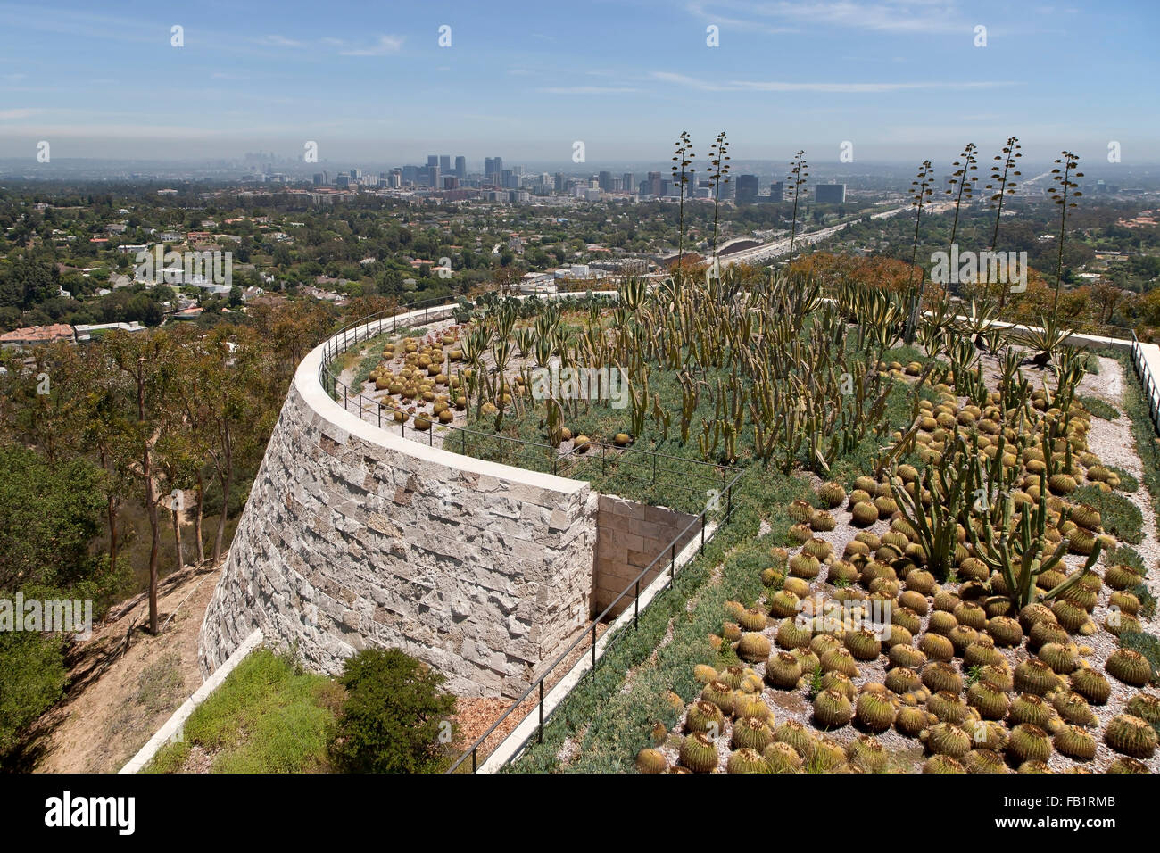 Cactus garden at the Getty Center, Los Angeles, California, USA Stock