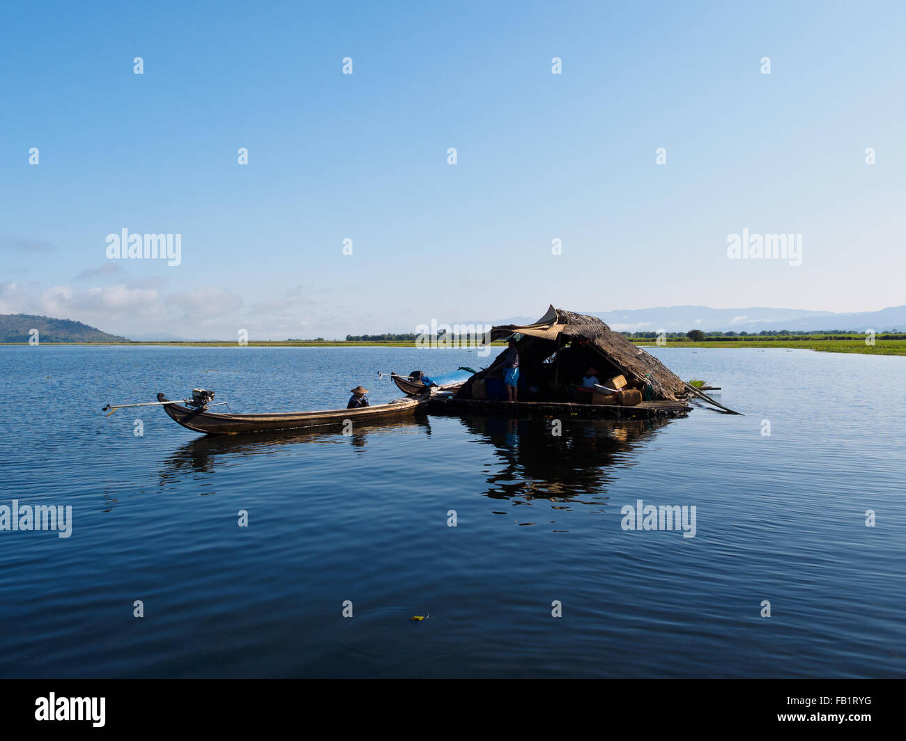 Floating fish market at Indawgyi Lake Stock Photo Alamy