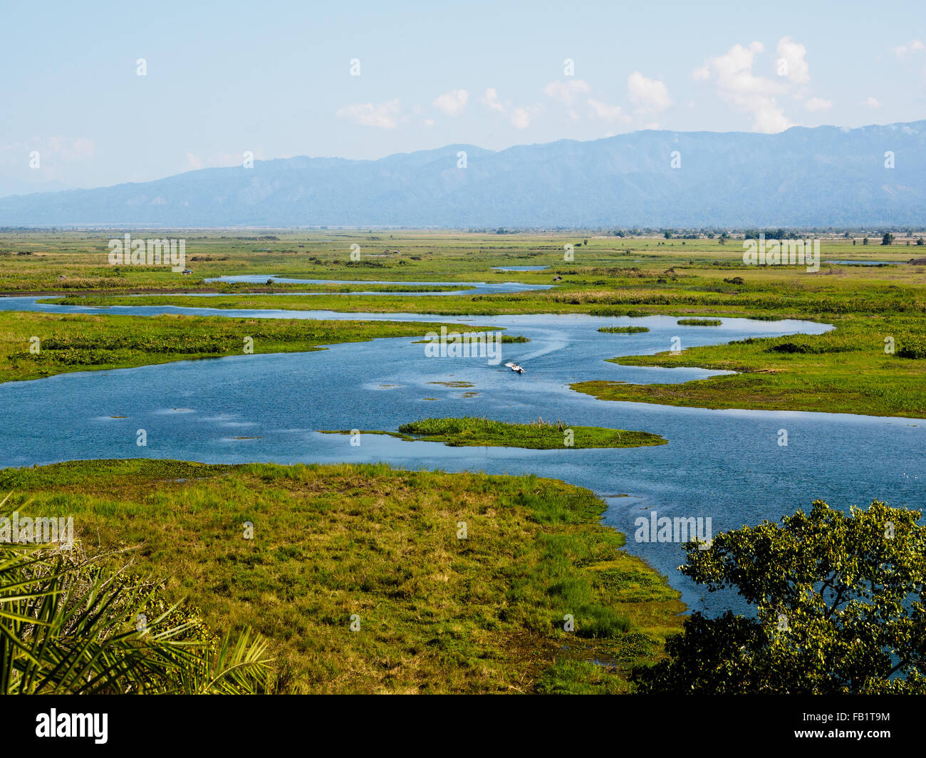 The wetland of Indawgyi Lake, Kachin State, Myanmar Stock Photo