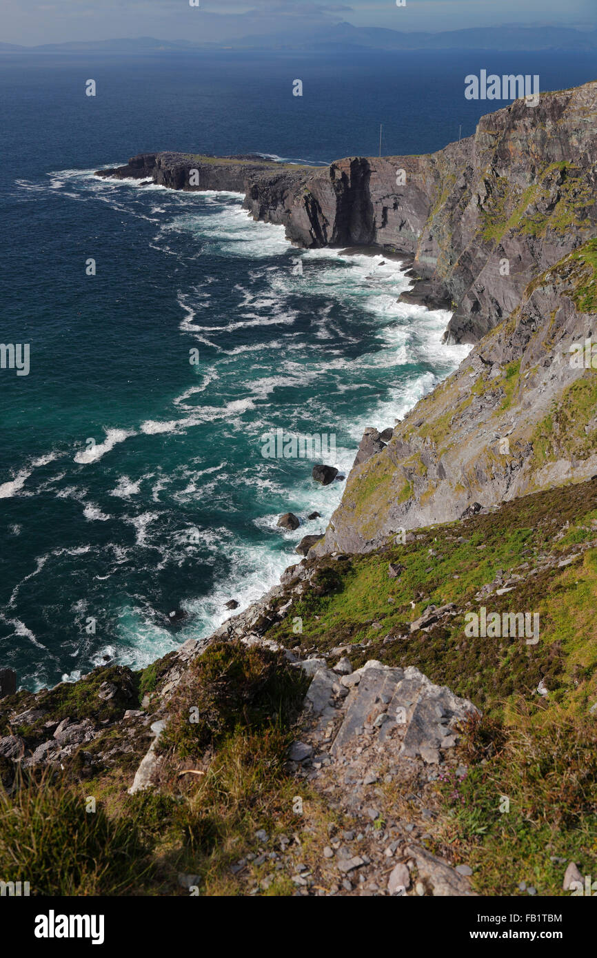 The Fogher Cliffs on Valentia Island, Co. Kerry, Ireland Stock Photo