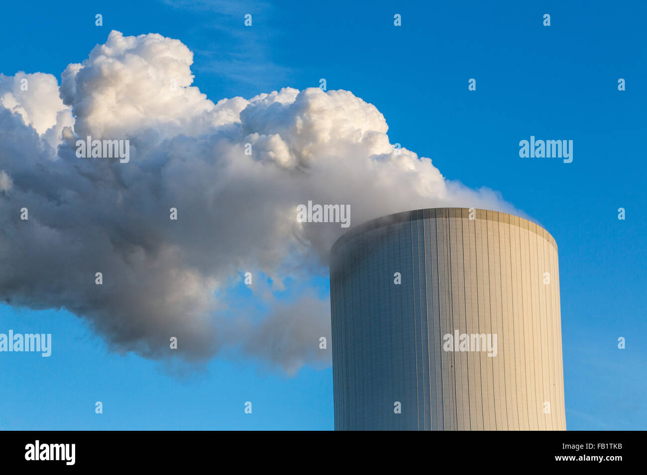 STEAG coal power plant Walsum, near Duisburg on the Rhine, the cooling tower of Block 10, Stock Photo