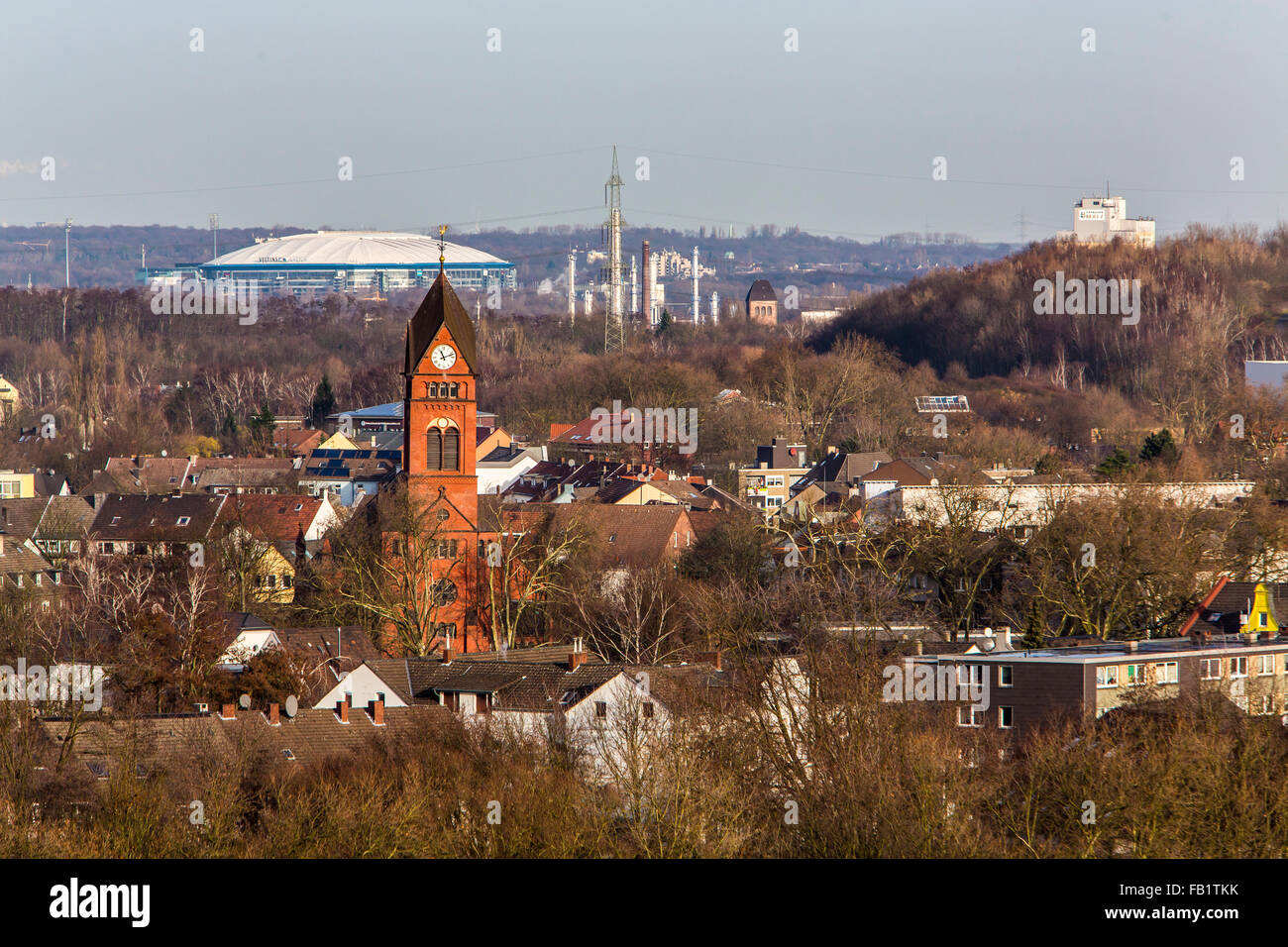 Panoramic view of the northern parts of Essen, Germany, Ruhr area ...
