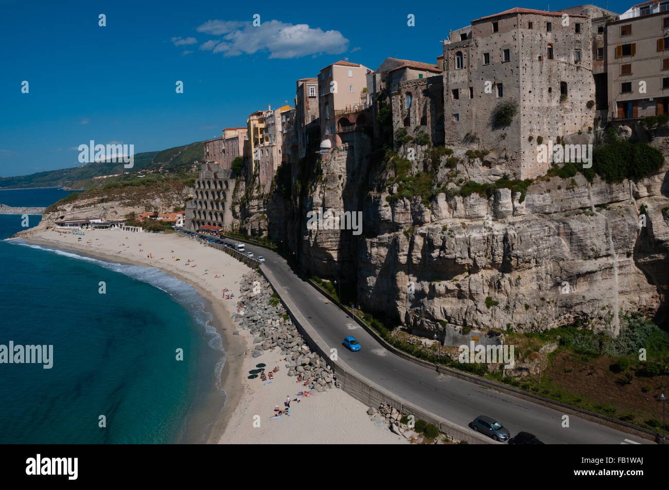 Italian houses fronting the sea on cliff over coast of Tropea Stock Photo Alamy