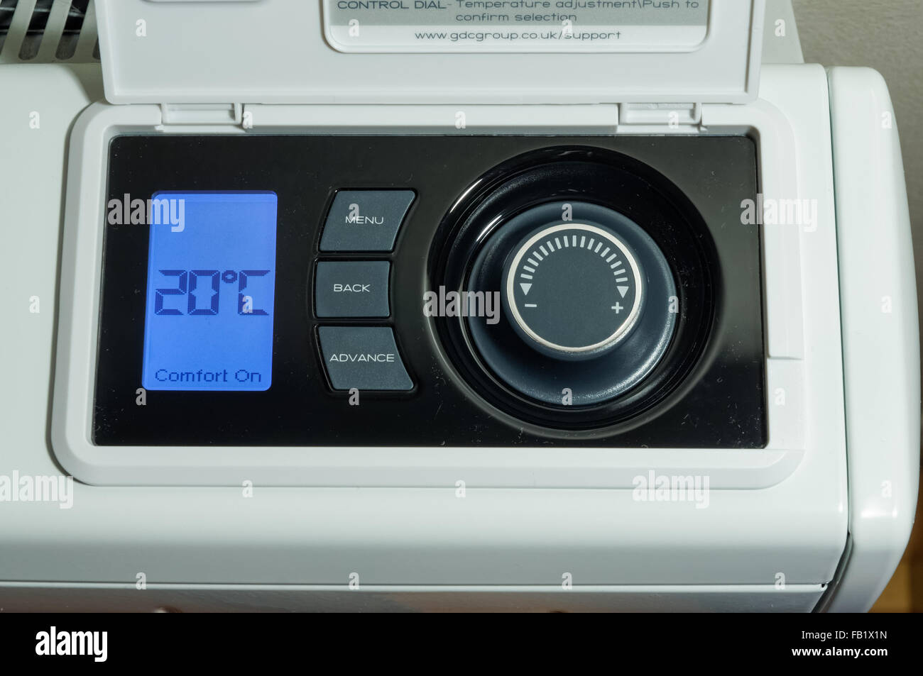 home central heating, electric storage heater LCD display and