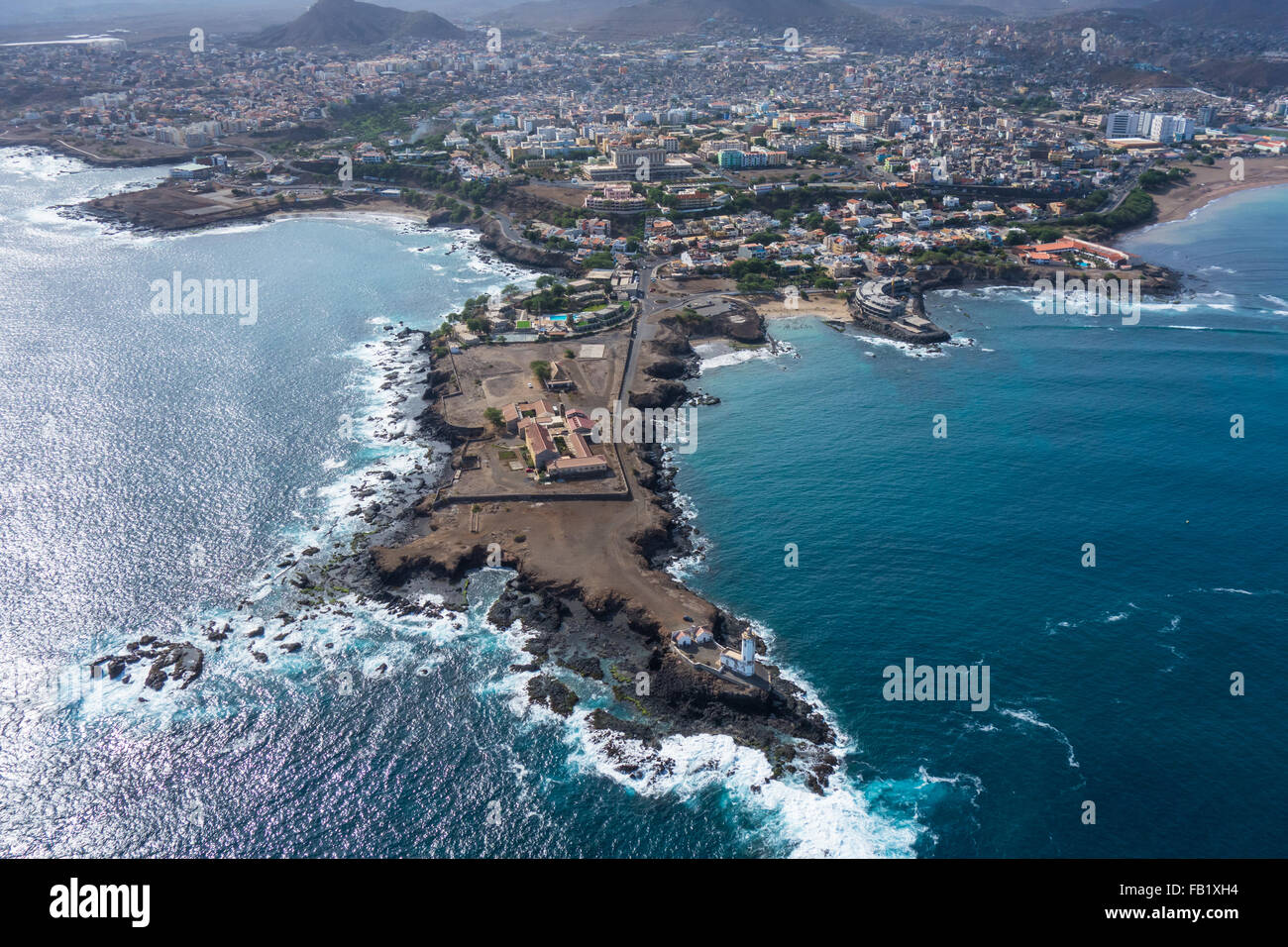 Aerial view of Praia city in Santiago - Capital of Cape Verde Islands -  Cabo Verde Stock Photo - Alamy