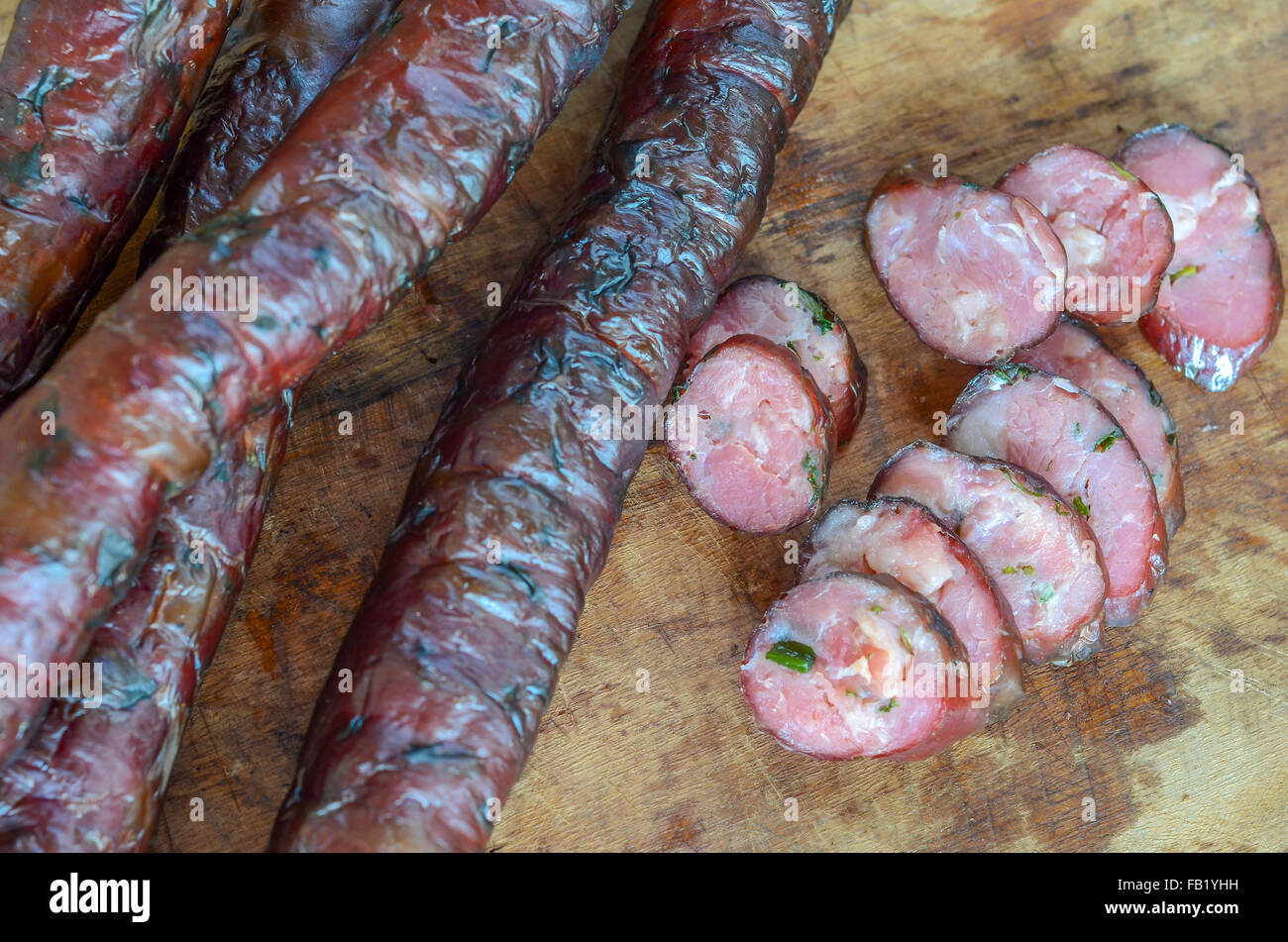 Traditional polish food.Homemade smoked sausages Stock Photo Alamy