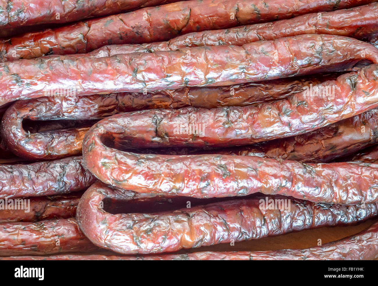 Traditional polish food.Homemade smoked sausages Stock Photo Alamy