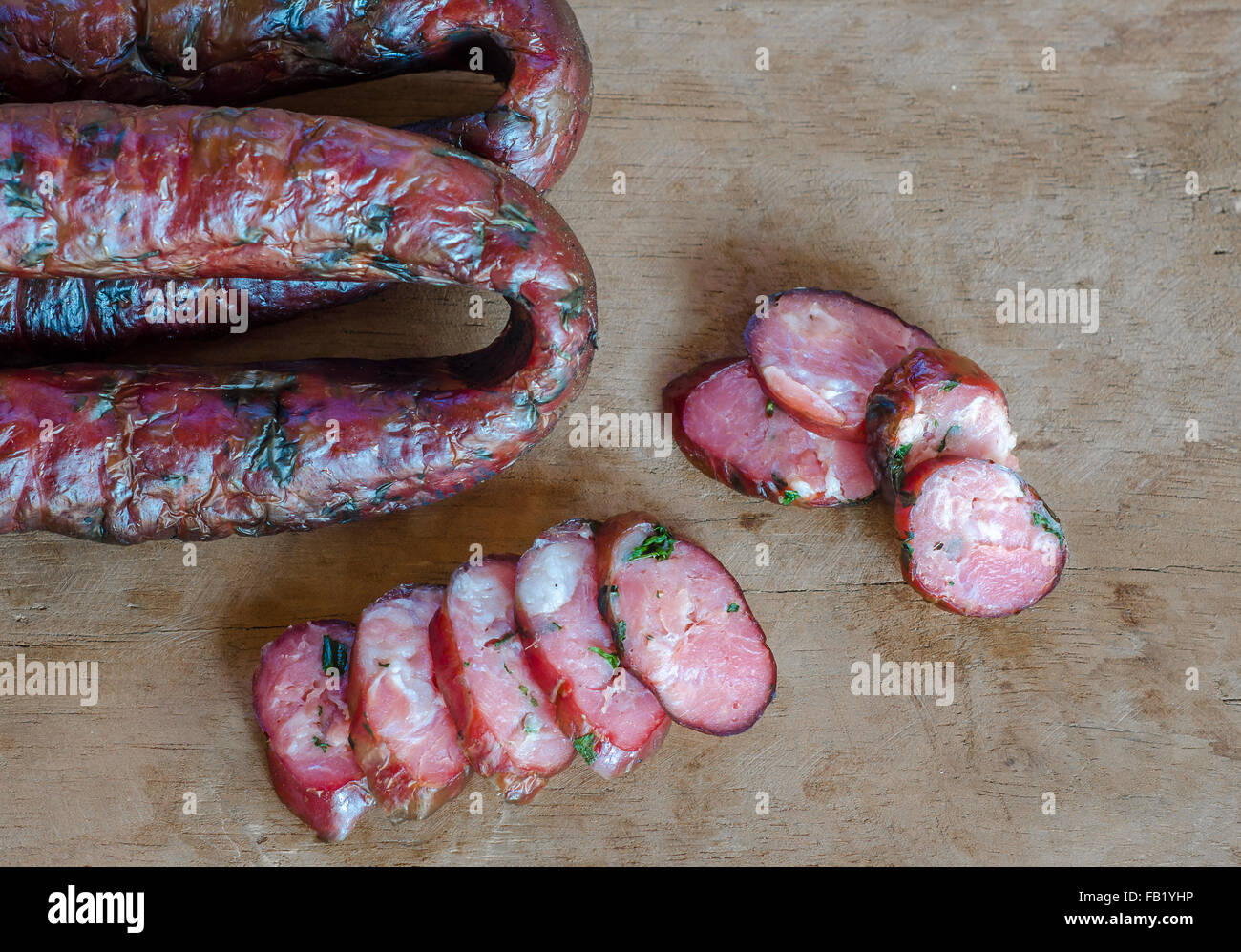 Traditional polish food.Homemade smoked sausages Stock Photo Alamy