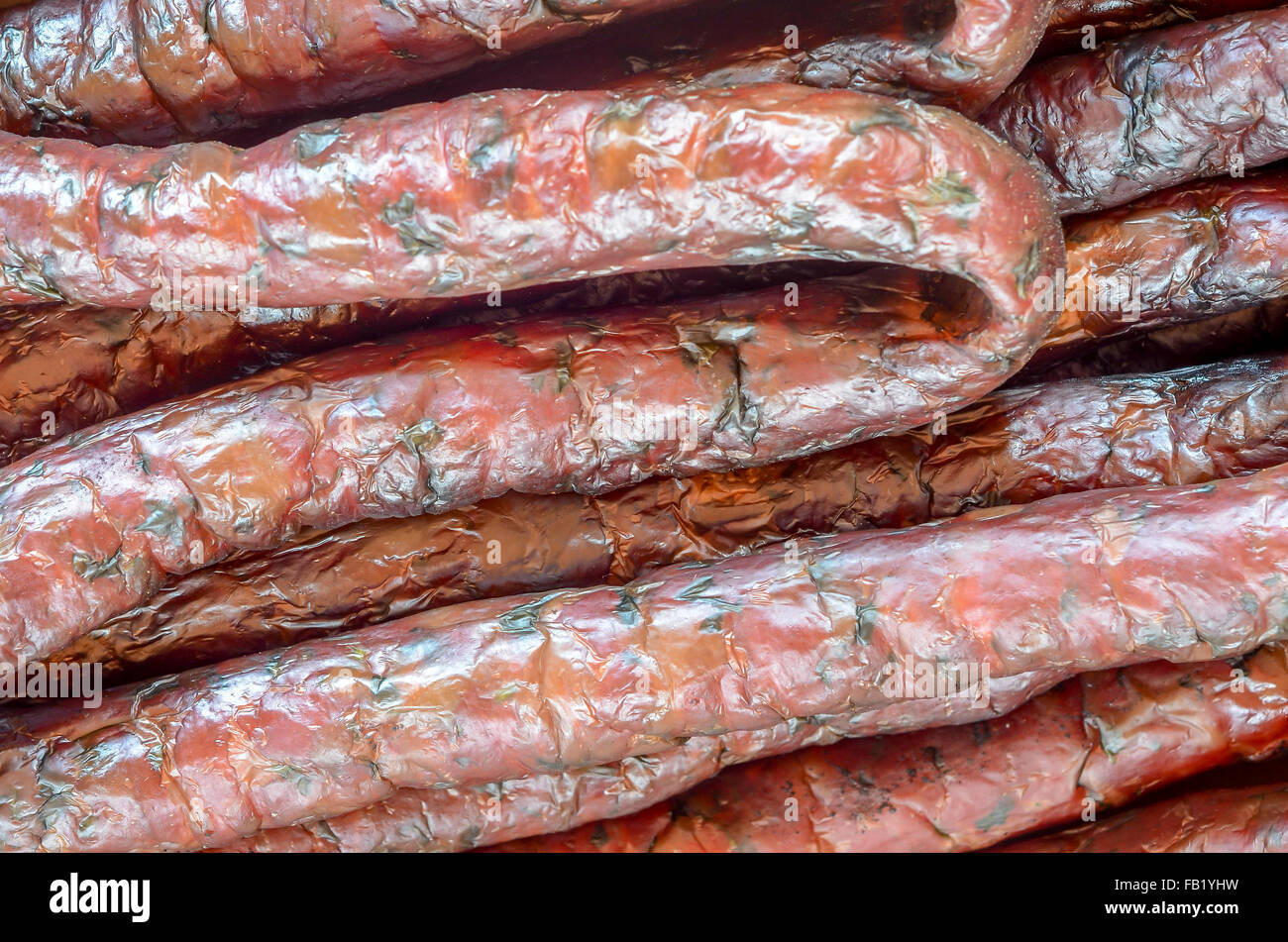 Traditional polish food.Homemade smoked sausages Stock Photo Alamy
