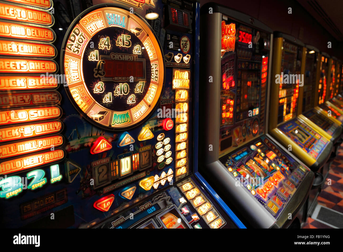 gambling machines on a ferry Stock Photo