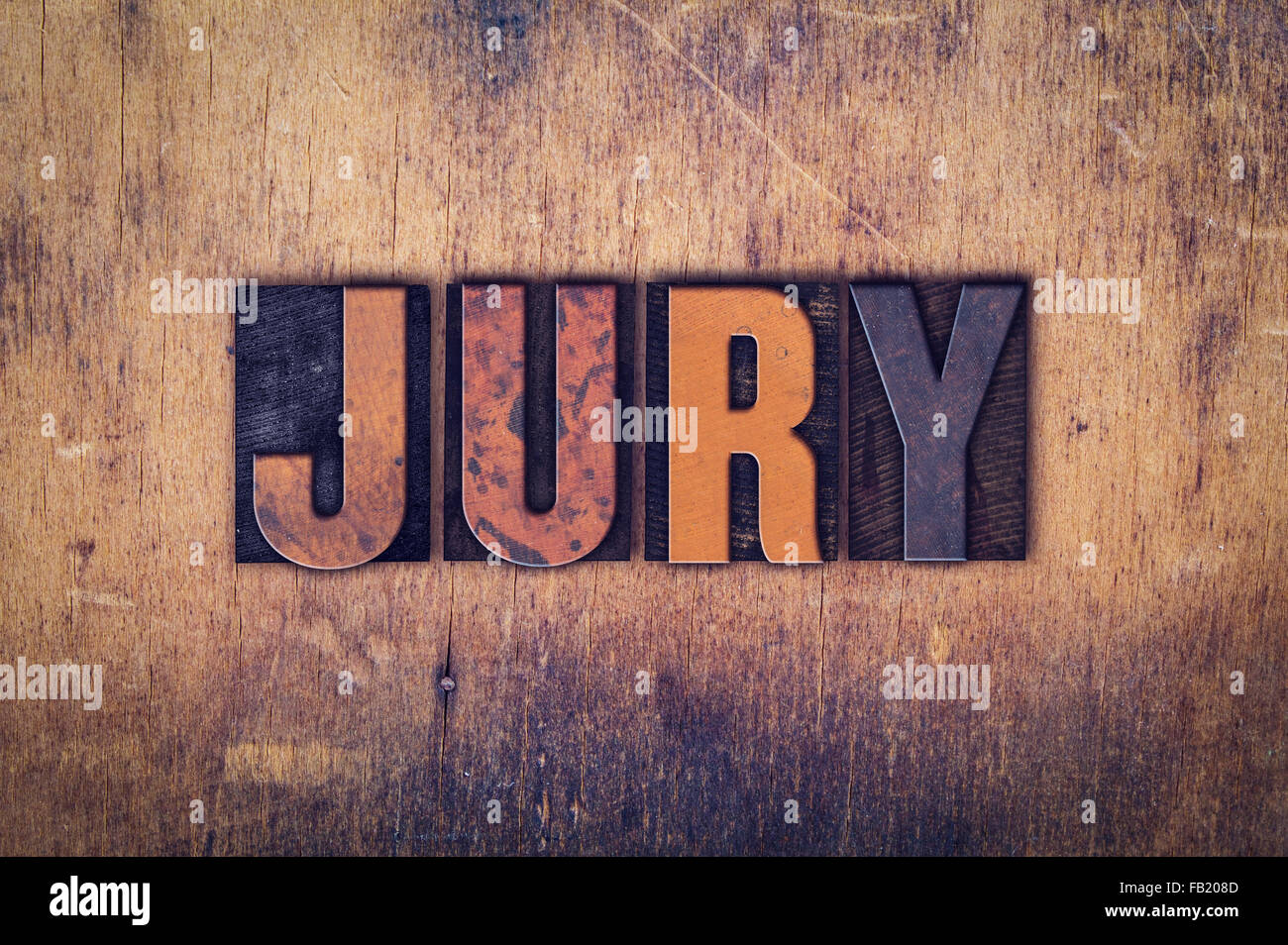 The Word Jury Written In Dirty Vintage Letterpress Type On A Aged