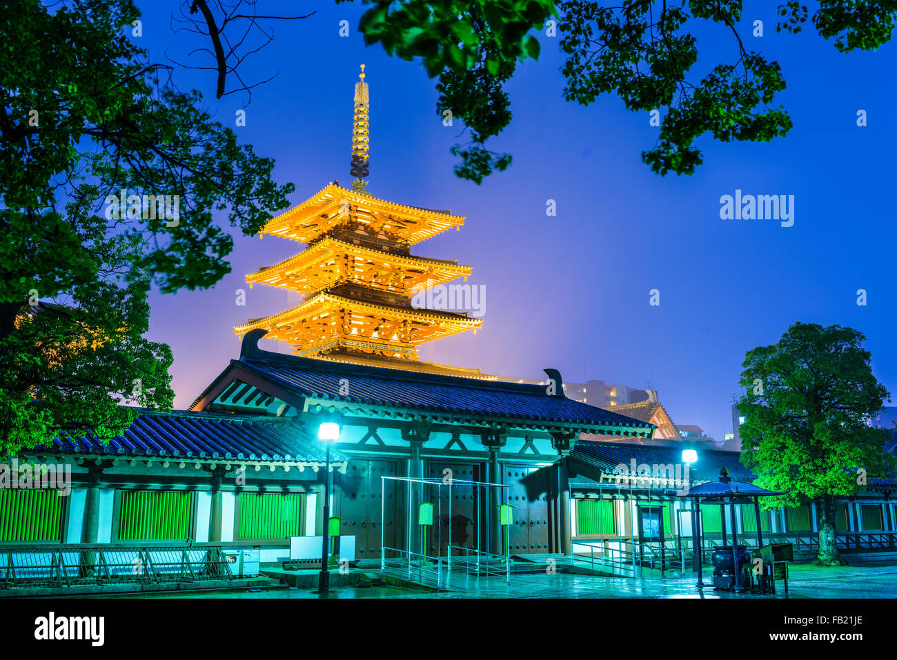 Shitennoji Temple in Osaka, Japan. Stock Photo